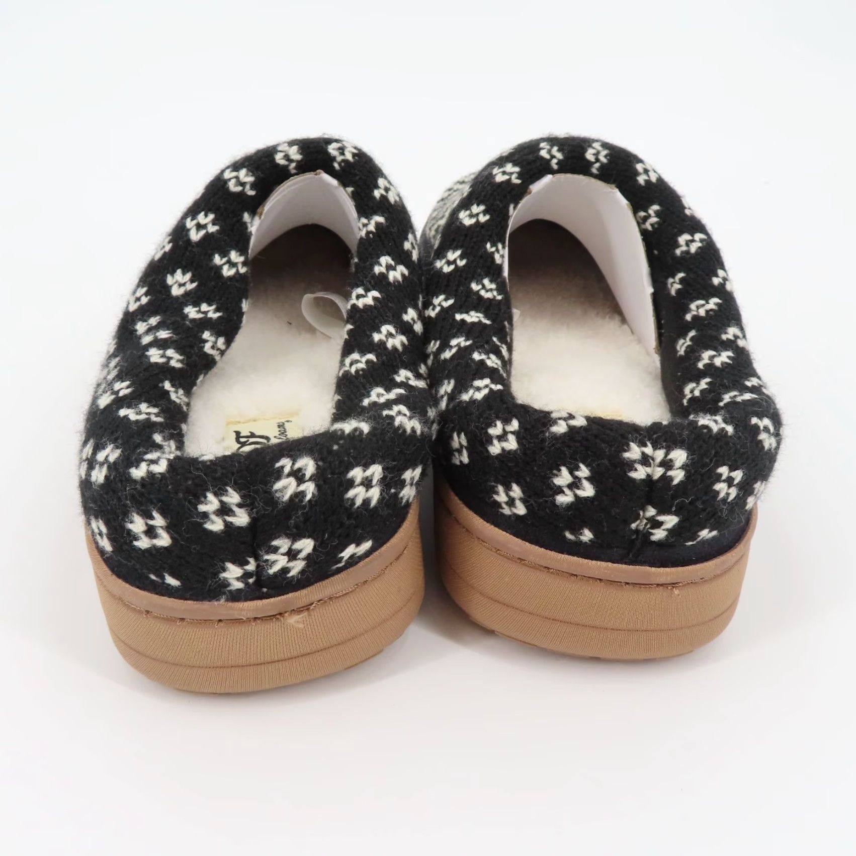 Vintage Dearfoams Slipper Women 9-10 Black Knit Memory Foam Slip-On Indoor Outdoor NEW Size ONE SIZE - 5 Thumbnail