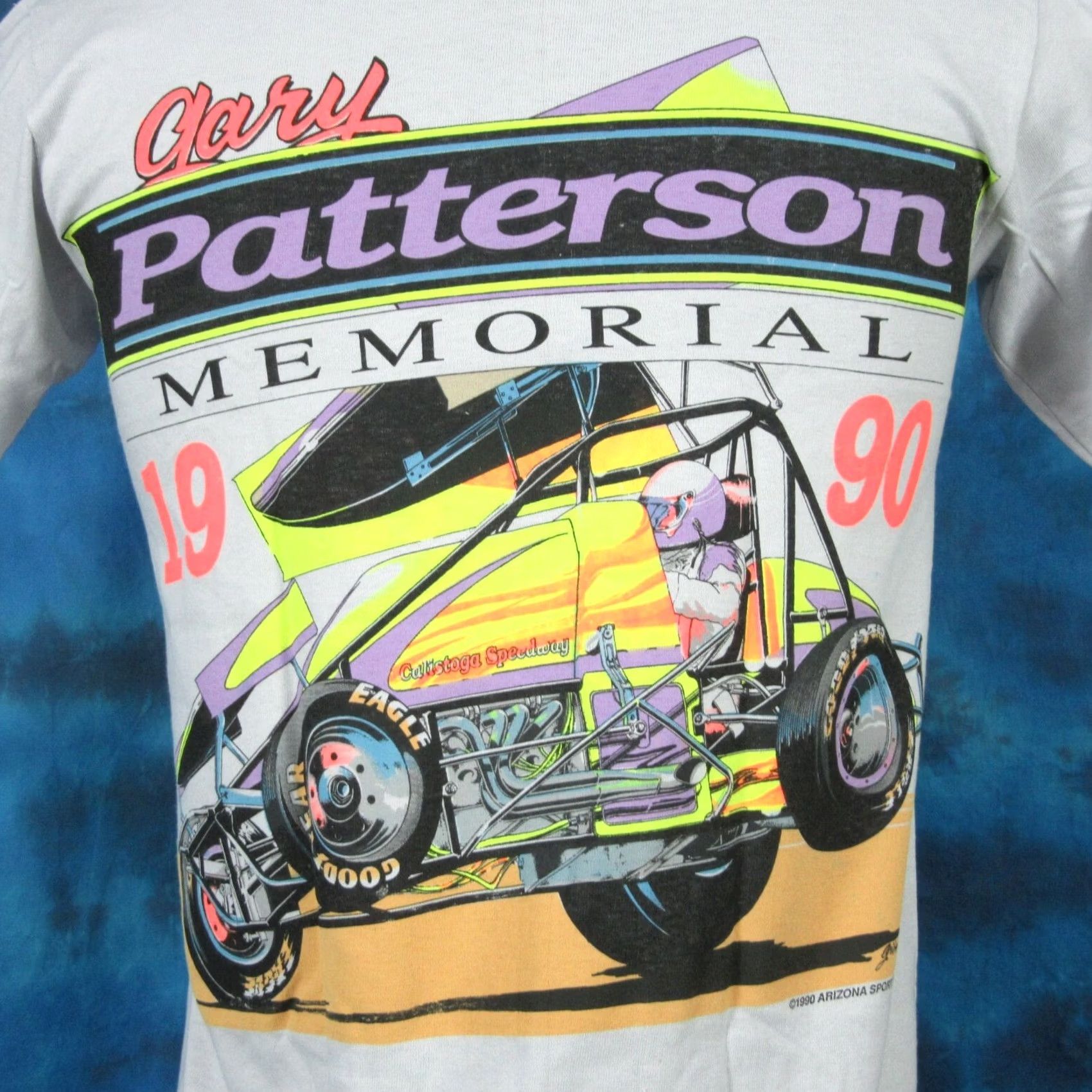 Vintage VINTAGE Gary Patterson NARC SPRINT CAR RACING T-Shirt M Gray Mens 90s Cotton Single Stitch Size US M / EU 48-50 / 2 - 4 Thumbnail