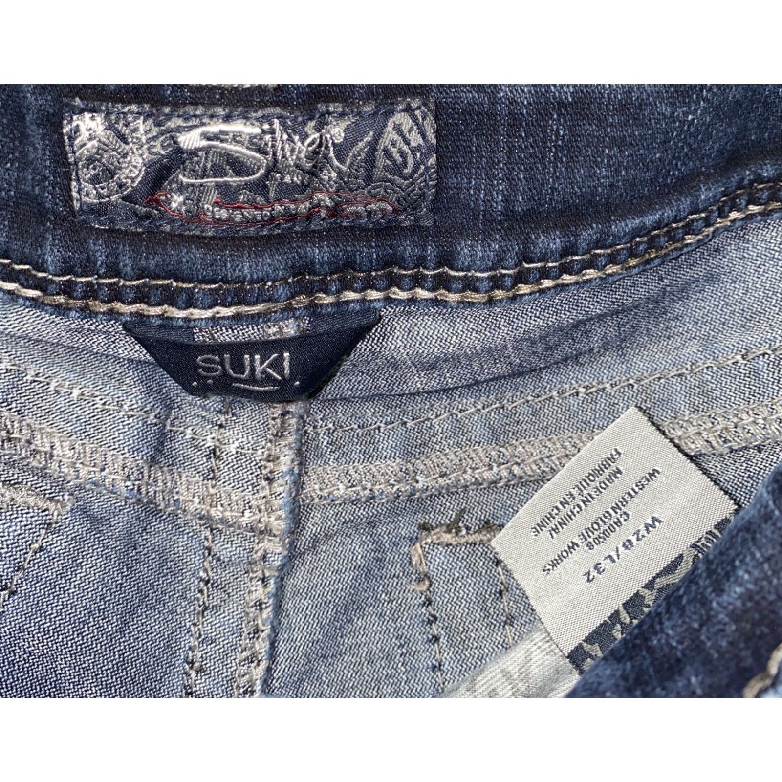 Silver Jeans Co. Silver Jeans SUKI Womens Blue Denim Zip Fly Jeans Size 28 X 32(Actual 30 X 29) Size 30" / US 8 / IT 44 - 6 Thumbnail