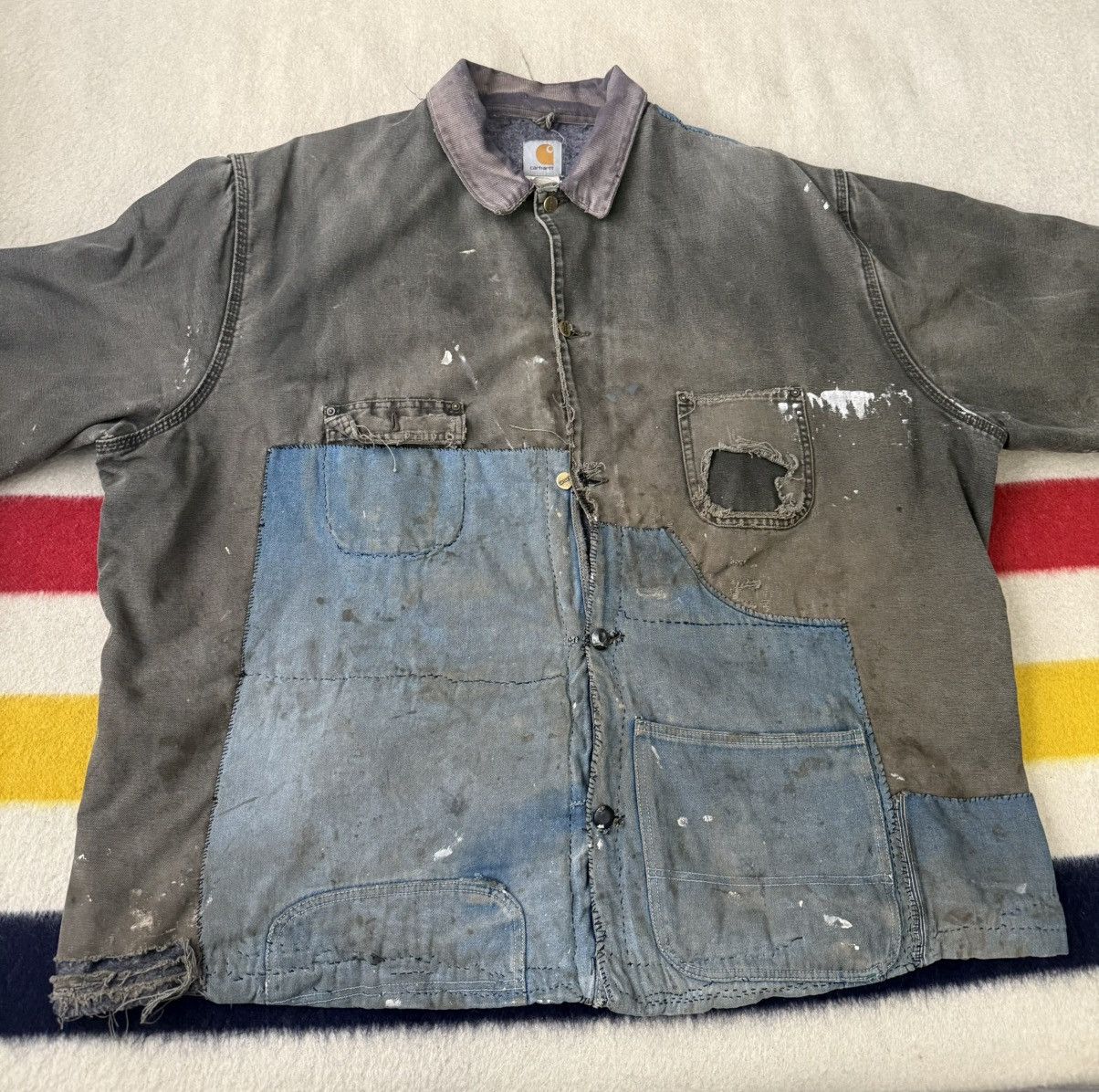 Carhartt Carhartt Chore Coat Boro Patchwork Distressed Thrashed Size US XXL / EU 58 / 5 - 6 Thumbnail