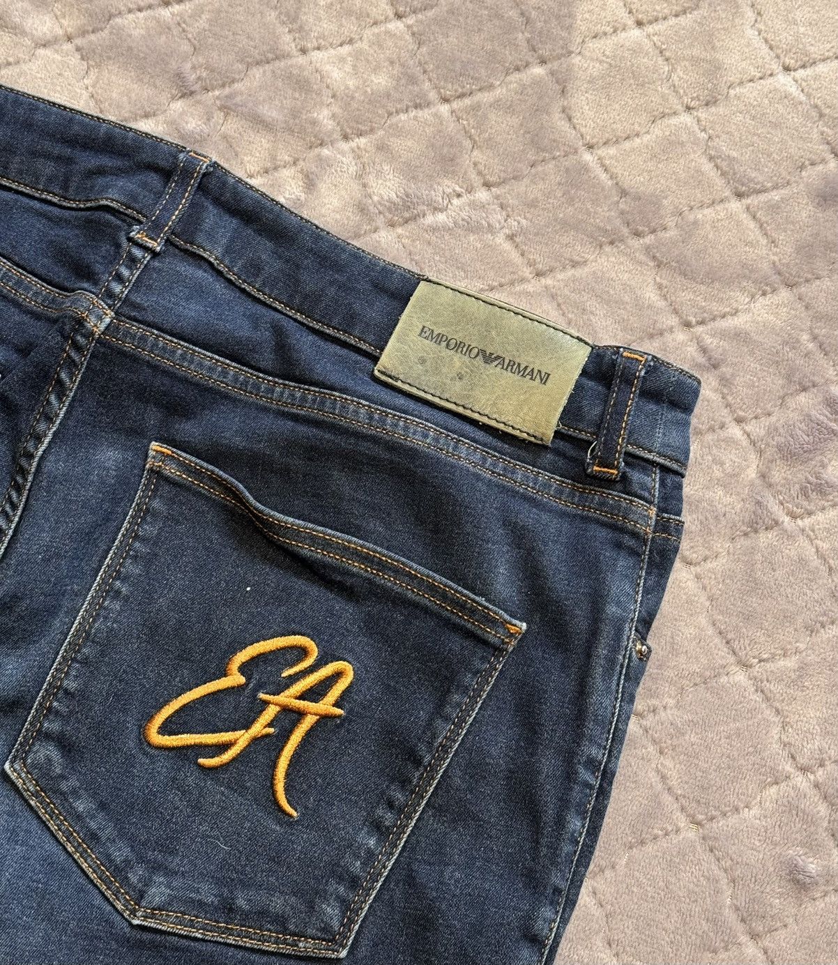 Armani × Emporio Armani Vintage Emperio Armani Big Logo Denim Jeans Pants Size US 33 - 5 Thumbnail
