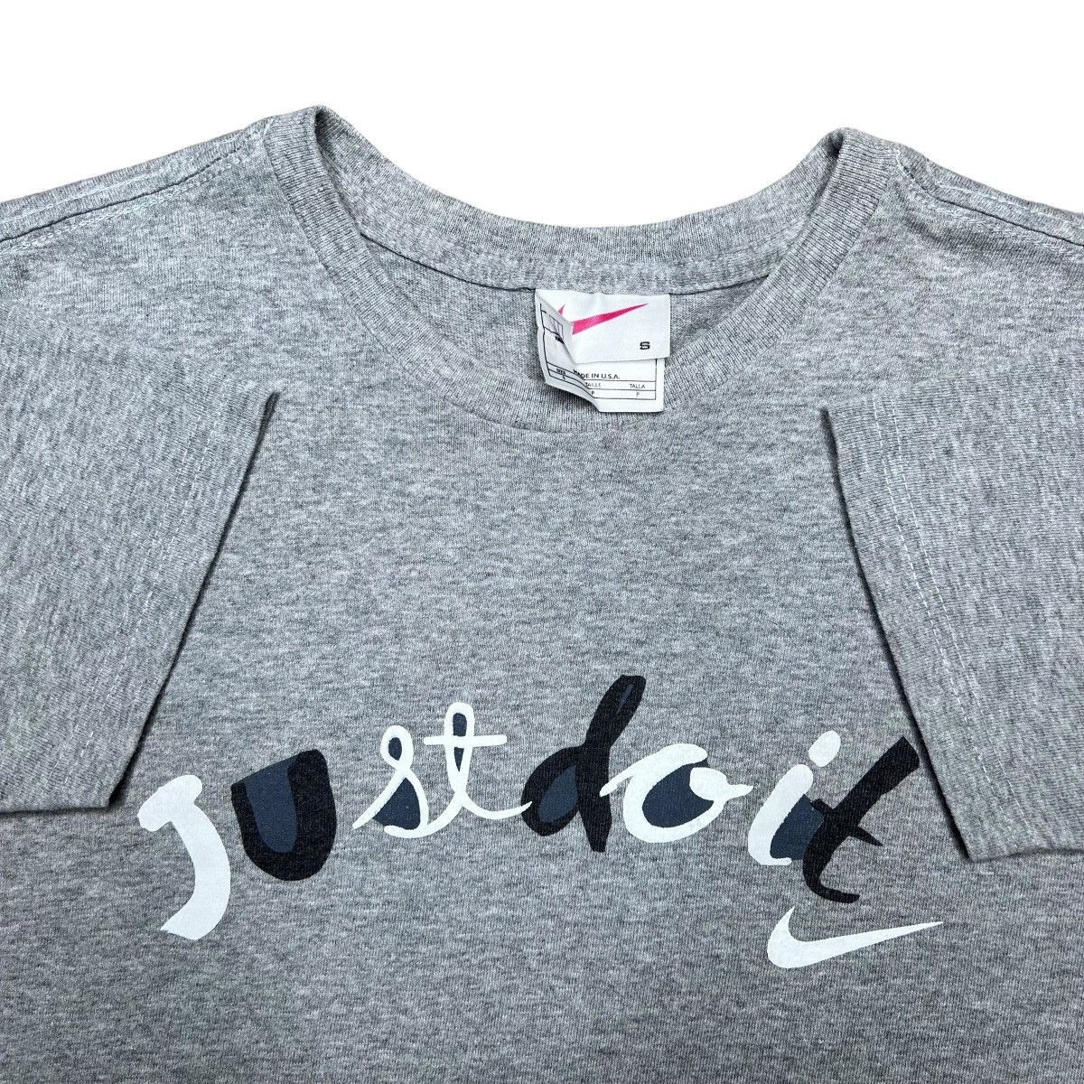 Nike × Vintage Vintage 1990s Nike Just Do It Spell Out Swoosh Graphic Tee Size US S / EU 44-46 / 1 - 2 Thumbnail