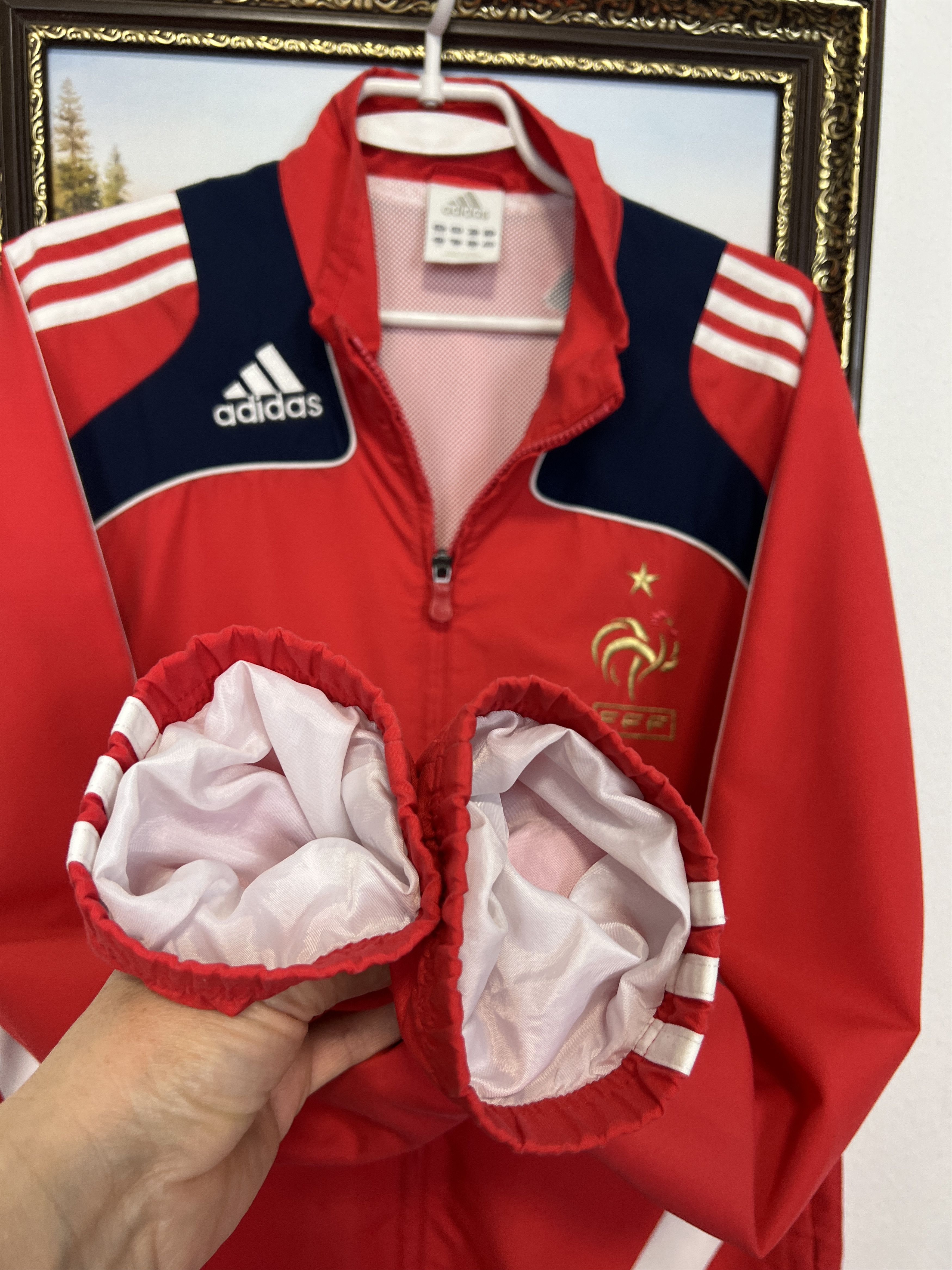 Adidas Vintage France Football National Jacket Soccer Track Top Size US L / EU 52-54 / 3 - 6 Thumbnail