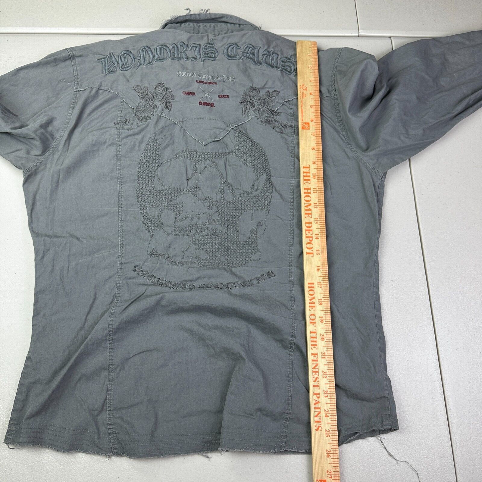 Monarchy Monarchy Embroidered Biker Moto Button Up Shirt Long Sleeve Size US XL / EU 56 / 4 - 8 Thumbnail