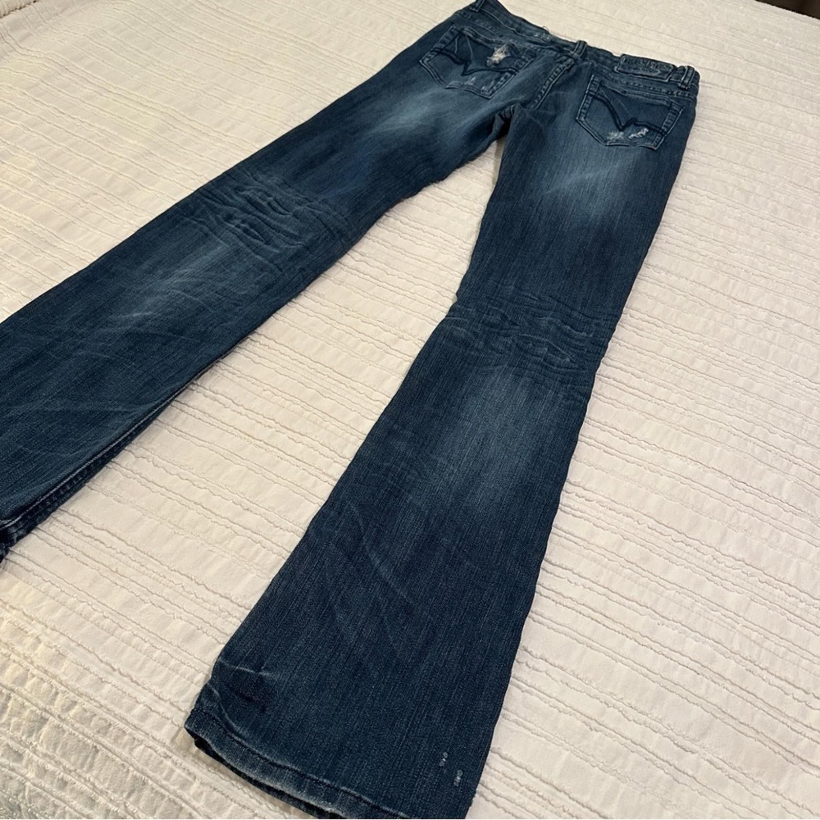 Rage Against The Machine Machine Denim Low Rise Flare Juniors 7 Distressed Bootcut 28 Size 30" / US 8 / IT 44 - 6 Thumbnail