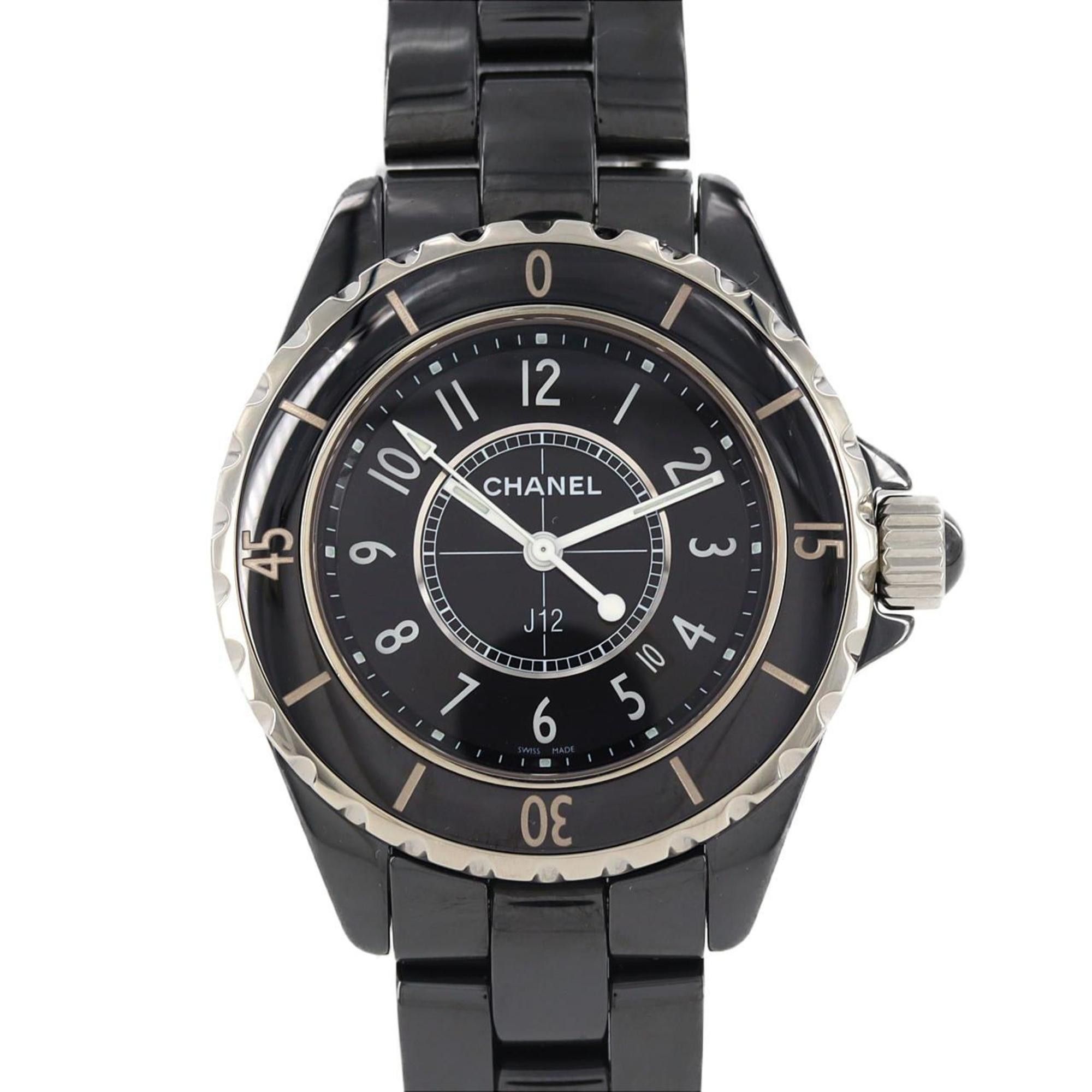 Chanel J12 33Mm Ceramic H0682 Watch Quartz in Black, Women's