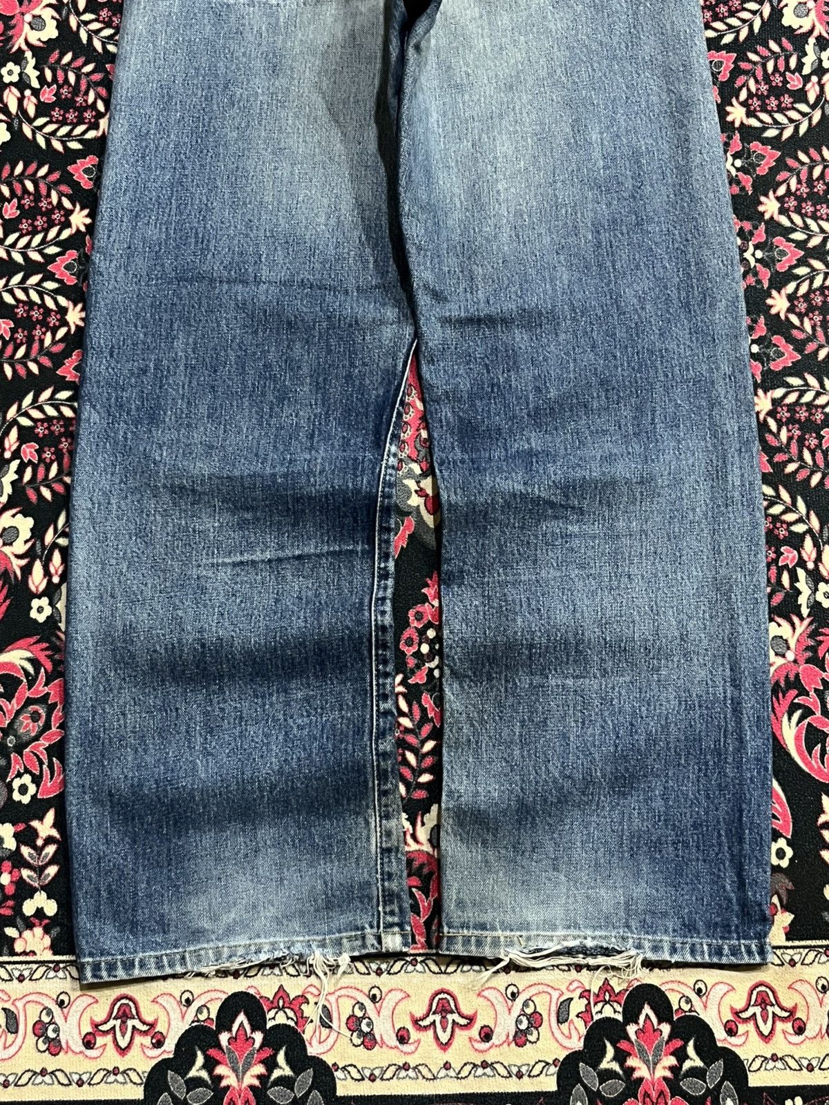 Levi's Levi’s 503BXX Big E Dark Blue Faded Distressed Selvedge Jean Size US 33 - 14 Thumbnail