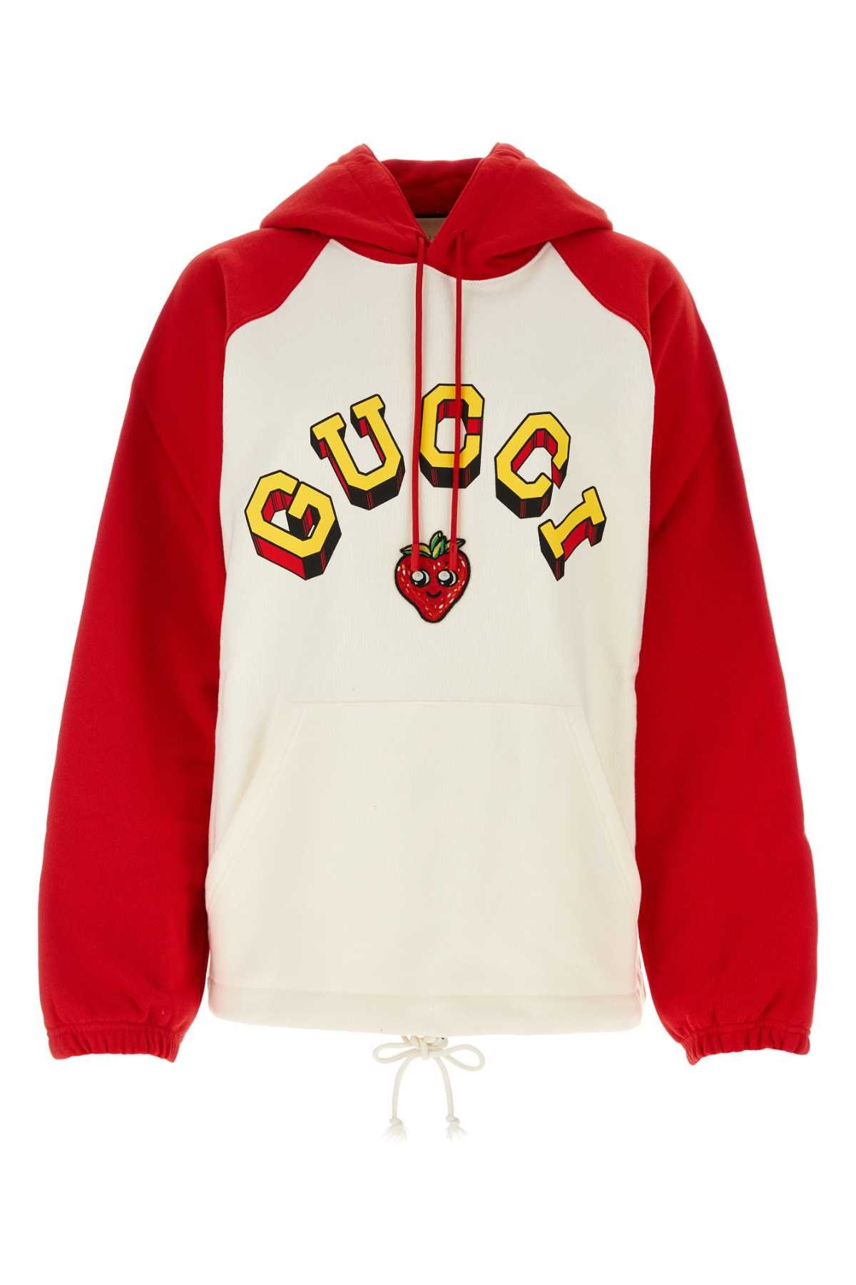 Image of Gucci White Cotton Oversize Sweatshirt, Women's (Size Small)