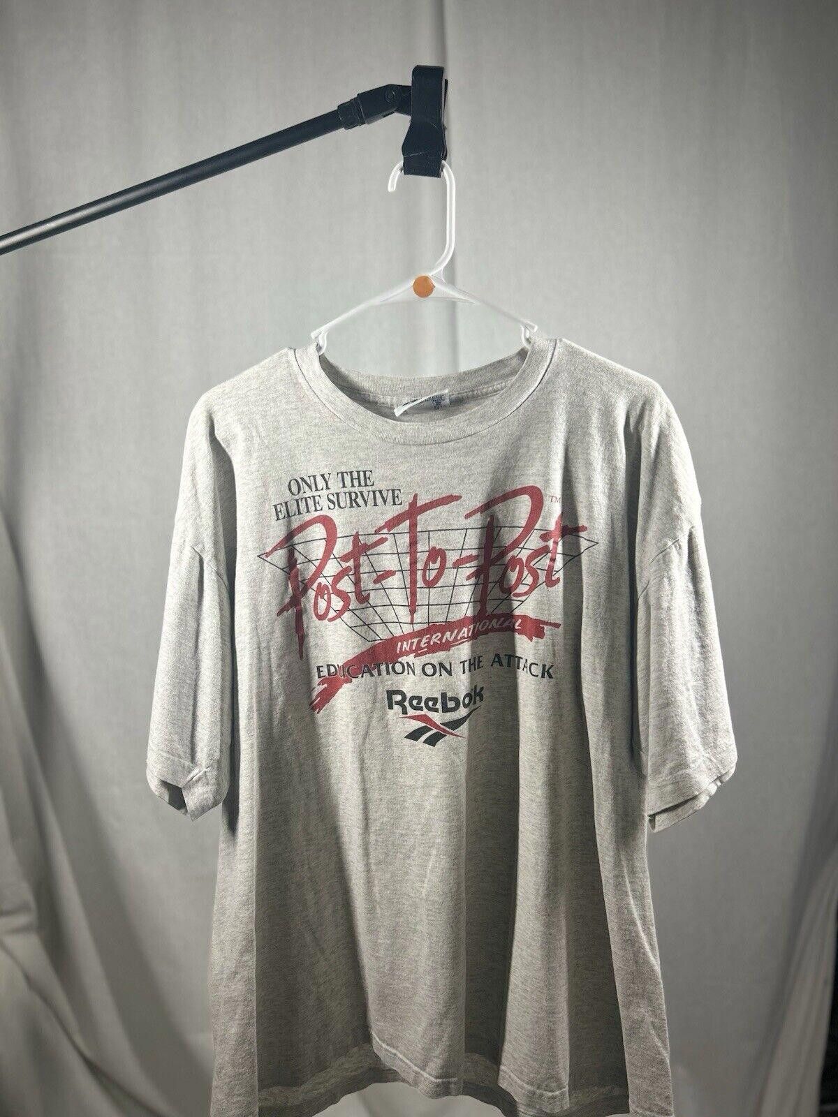 Reebok VTG 1990s Reebok Post To Post T-Shirt Size US XL / EU 56 / 4 - 1 Thumbnail