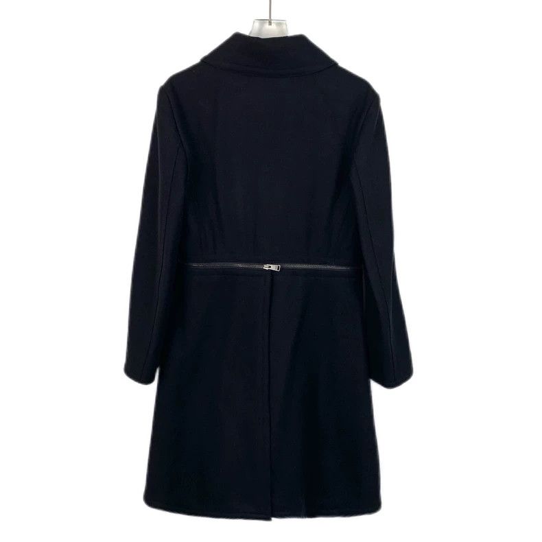 Fendi FENDI Black Wool Lapel Single Breasted Long Coat Size XXS / US 00 / IT 34 - 2 Thumbnail
