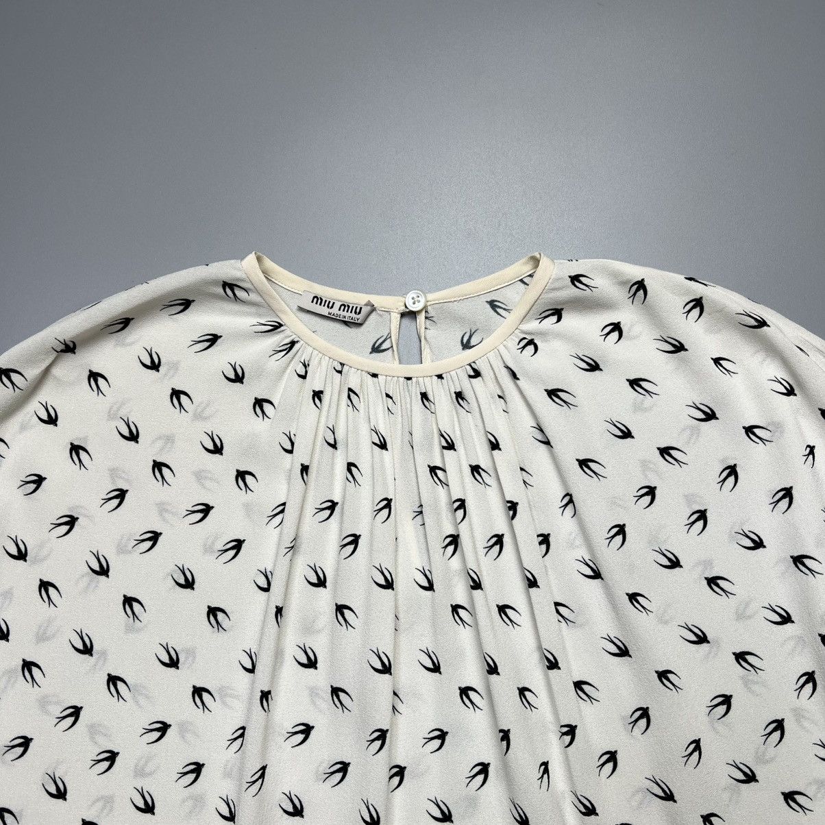 Miu Miu Miu Miu - Fall/2016 Black swallowtail Bird - Blouse Size XS / US 0-2 / IT 36-38 - 7 Thumbnail
