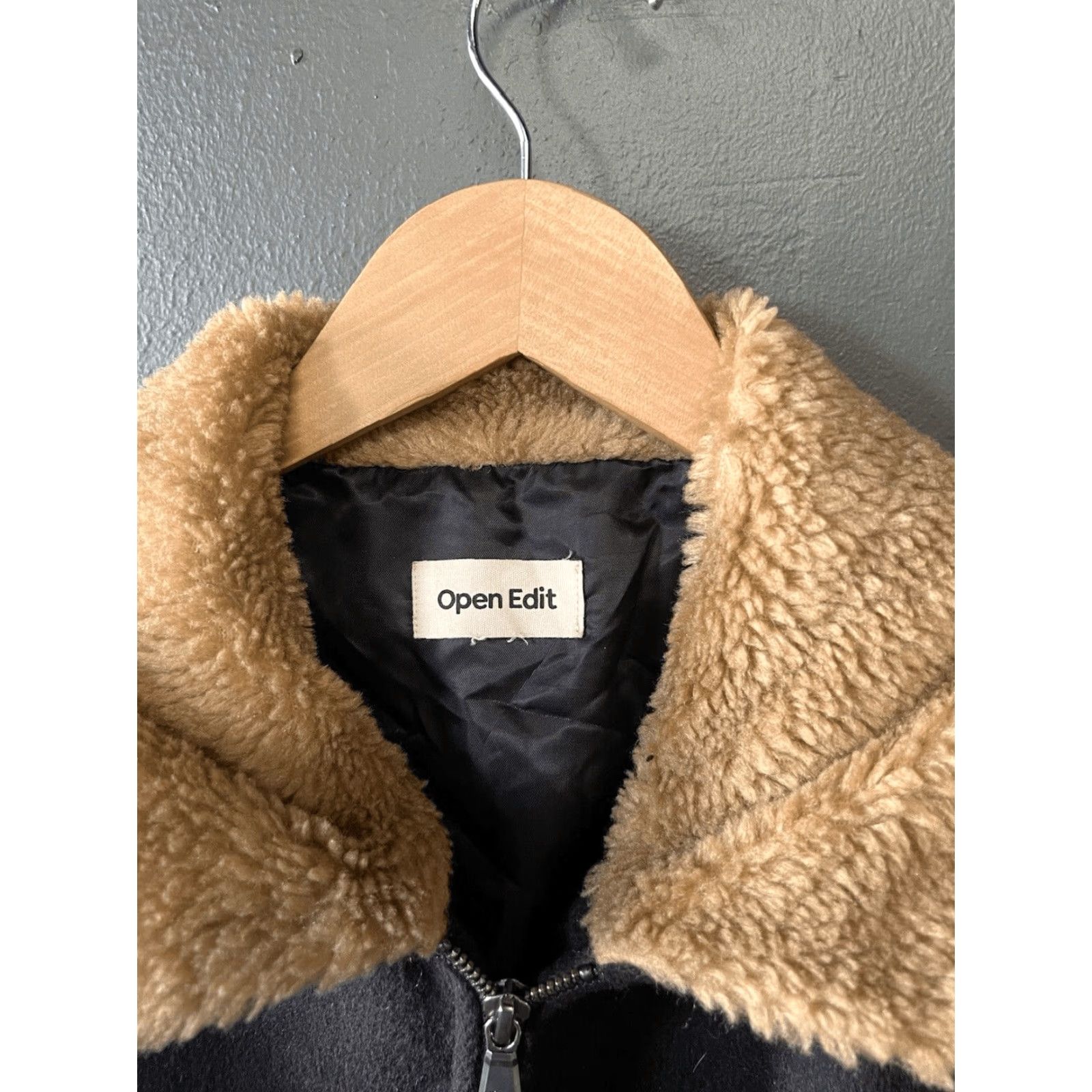Vintage Open Edit Jacket Mens Full Zip Wool Black L Size US L / EU 52-54 / 3 - 3 Thumbnail
