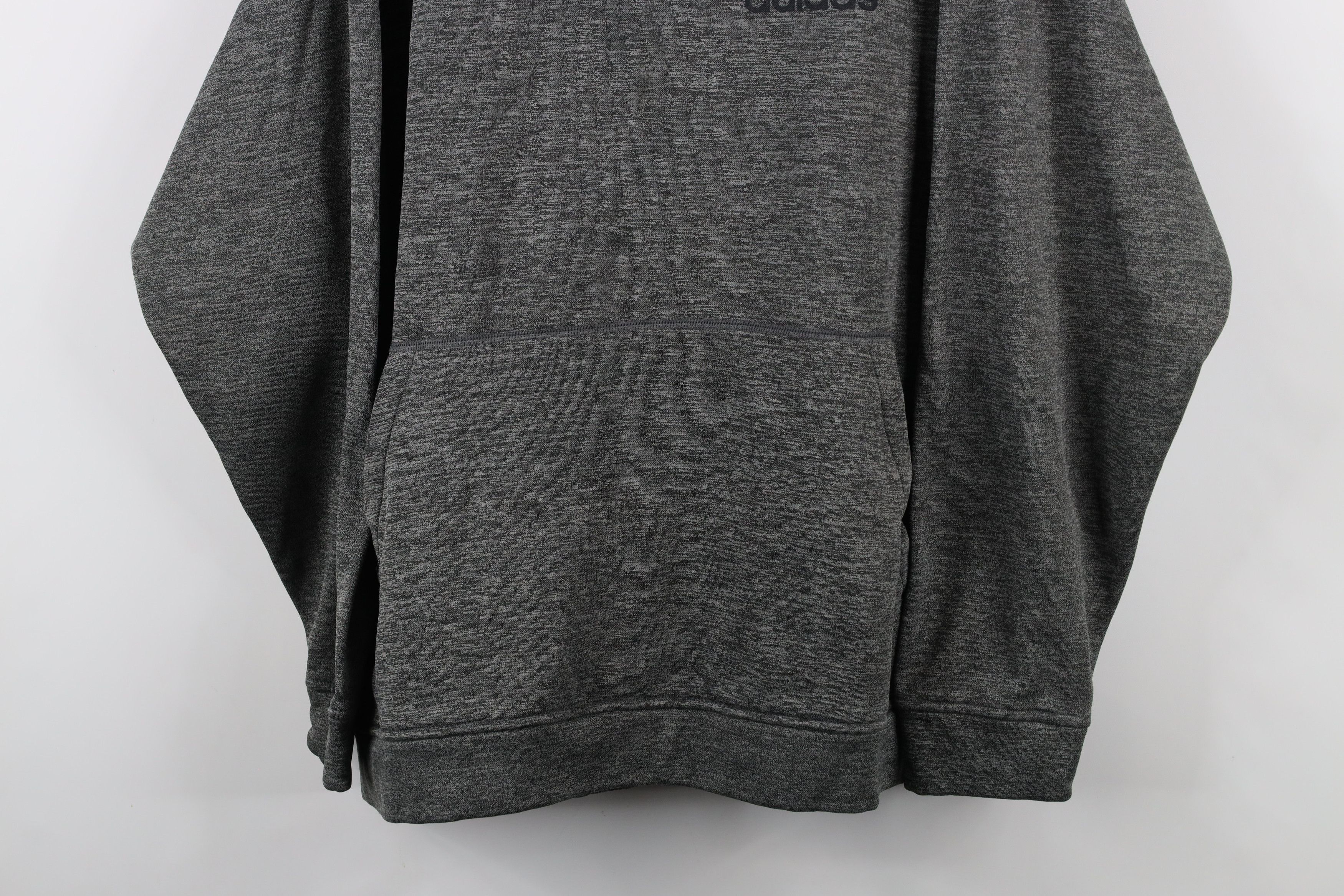 Adidas × Vintage Y2K Adidas Spell Out Fleece Lined Hoodie Sweatshirt Gray Size US XXL / EU 58 / 5 - 3 Thumbnail