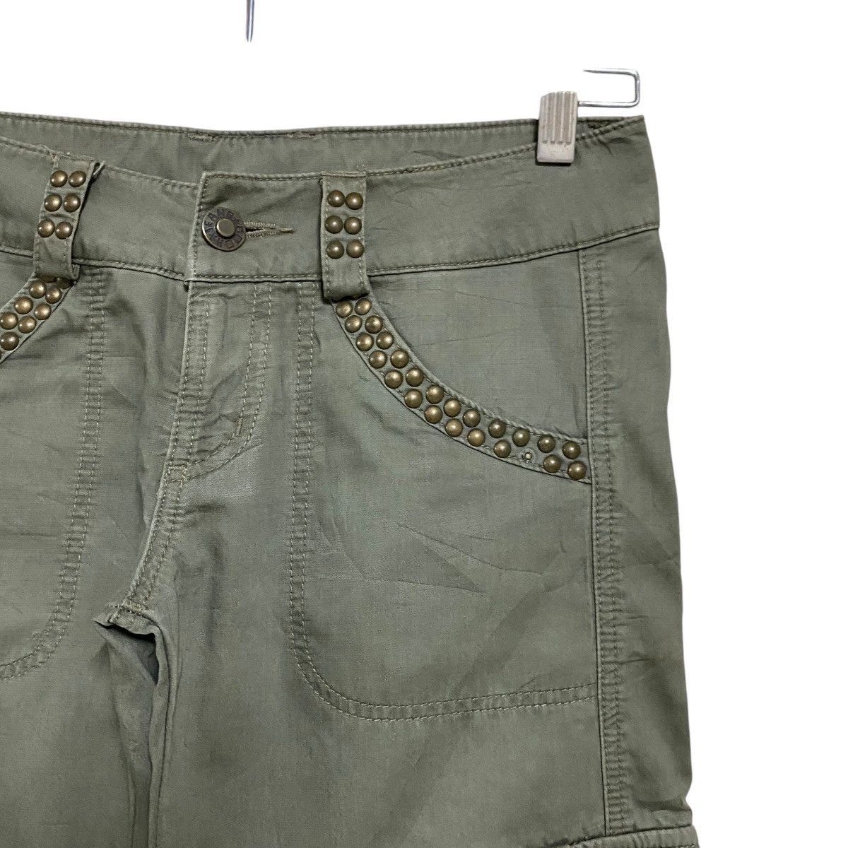 COOK JEANS Studded Military Cargo Pants Low Rise