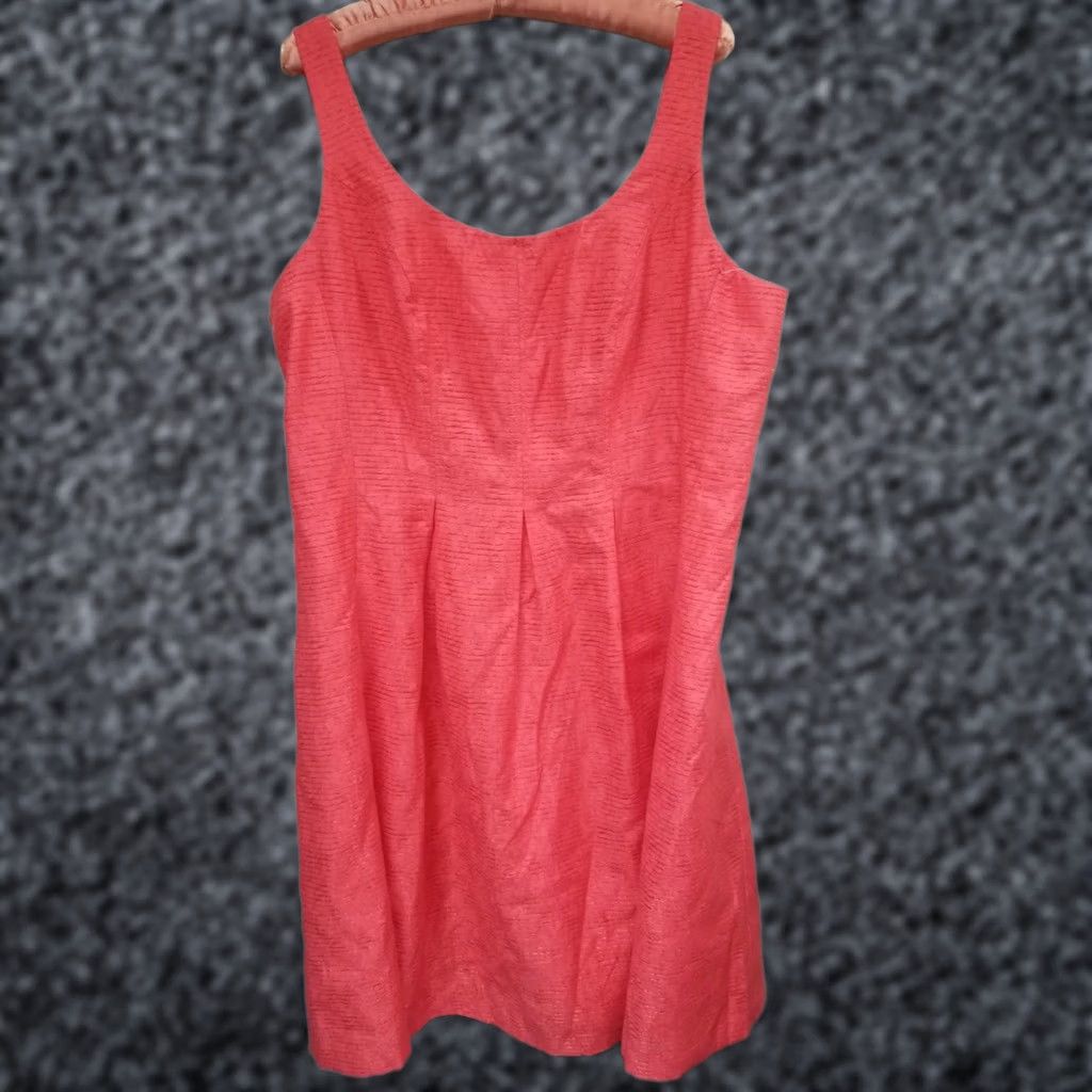 Nine West Nine West Dress Size 16 Orange Sleeveless Pleated Sheath Fire Glow Zip Womens Size XXL / US 16-18 / IT 52-54 - 1 Thumbnail