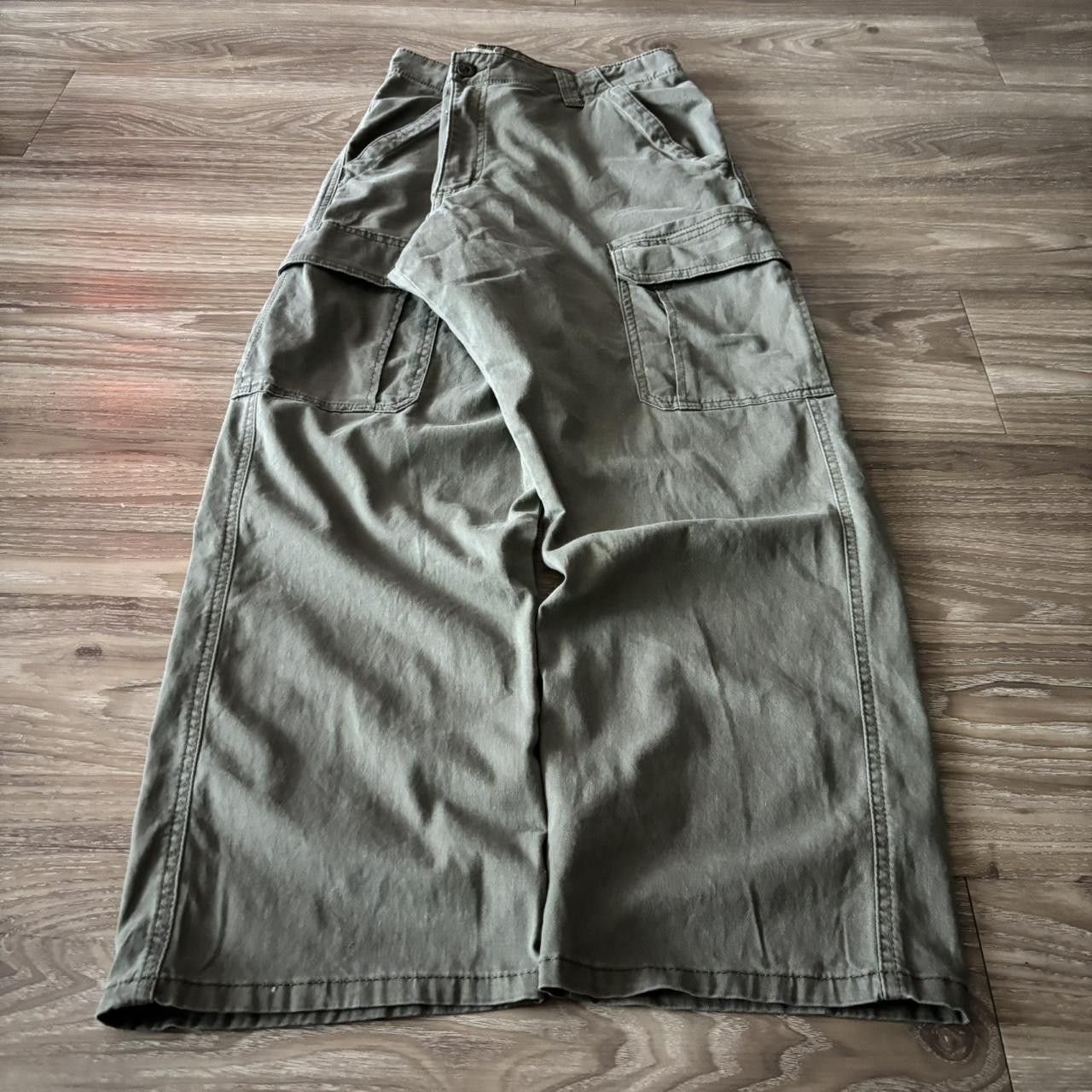 Vintage Crazy Vintage Y2K/2000s Baggy Olive Green Khaki Skater Cargo Pants! 36x29 Size US 36 / EU 52 - 3 Thumbnail