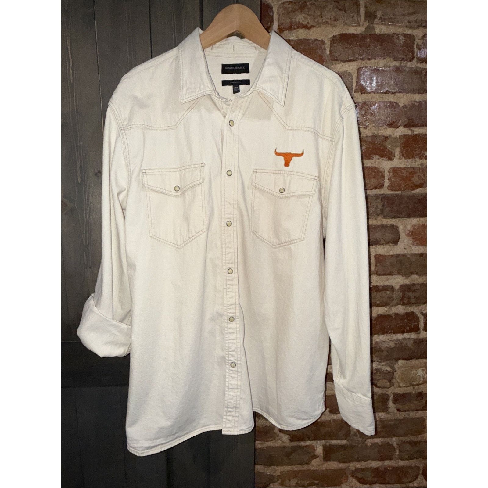 Banana Republic Banana Republic Men’s Western Sz XXL Pearl Snap Longhorns Size US XXL / EU 58 / 5 - 1 Thumbnail