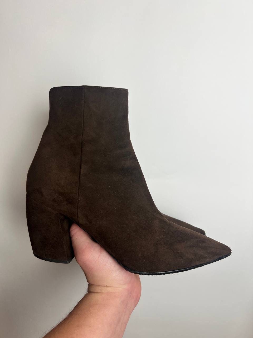 Prada PRADA Brown suede heeled ankle boots Size US 8.5 / IT 38.5 - 11 Thumbnail
