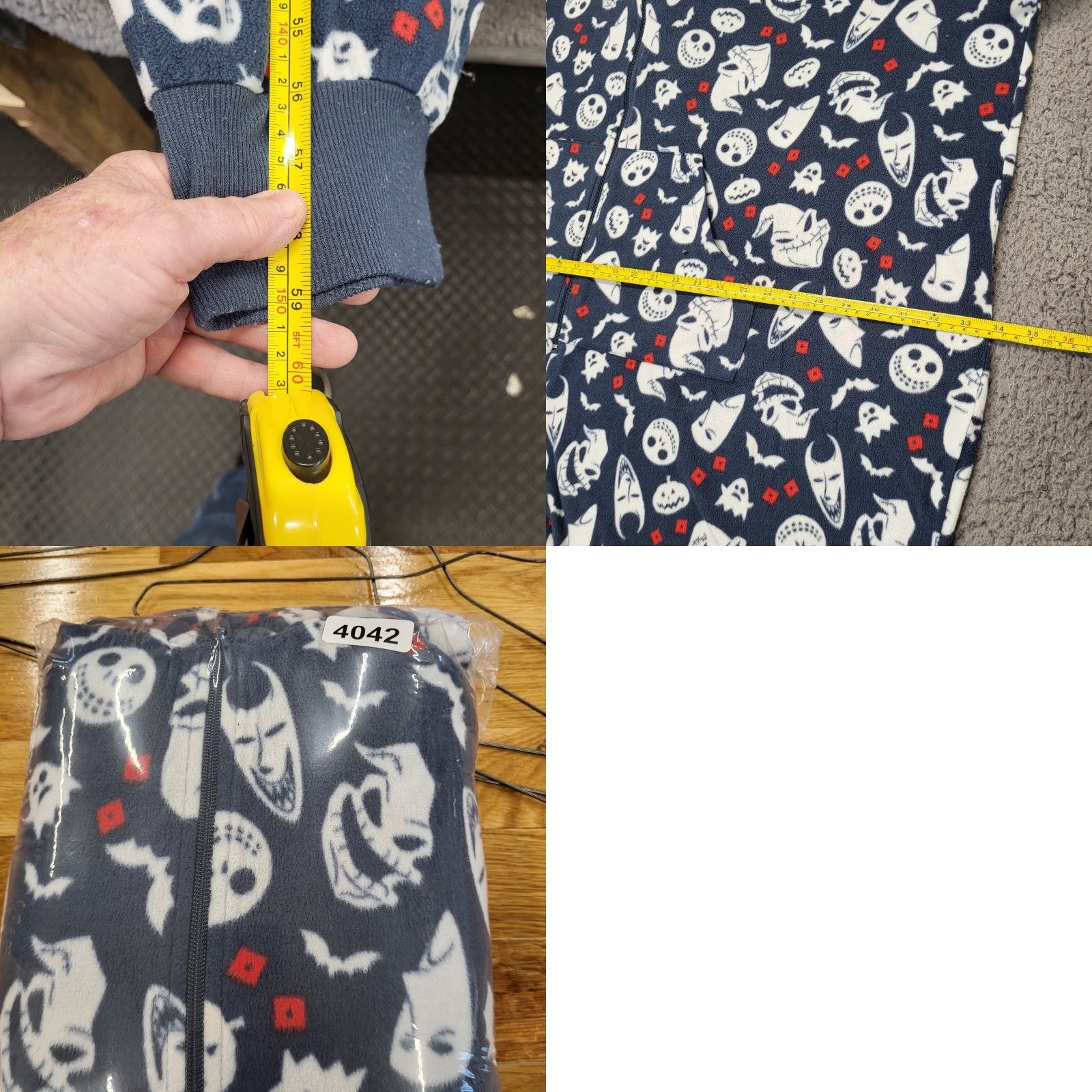 Disney VINTAGE Disney's Nightmare Before Christmas Pajama Lounge PJ's Womens Plus 5X-6X Costume One Piece Fleece Pockets Multi Size ONE SIZE - 9 Thumbnail