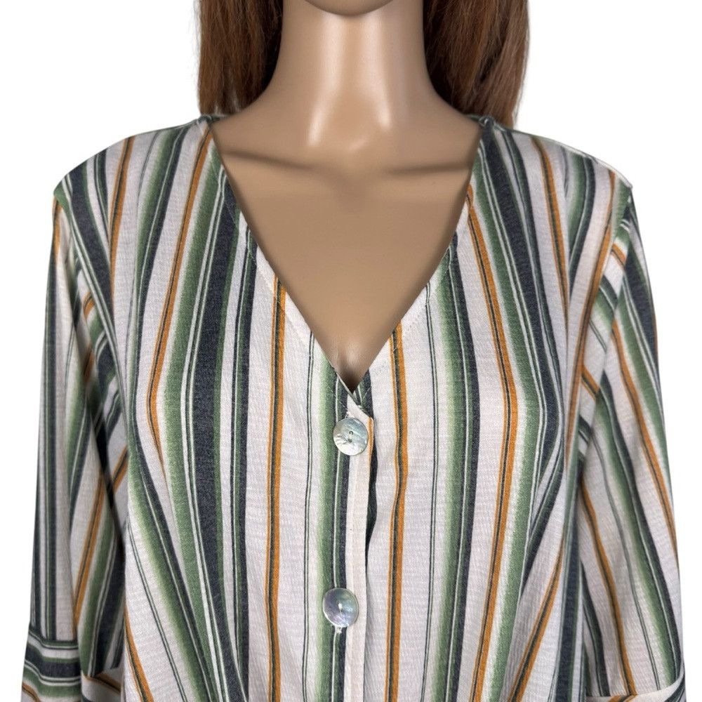 Other New Skye's The Limit Striped Tie Front Top Size 2X Size XXL / US 16-18 / IT 52-54 - 2 Thumbnail