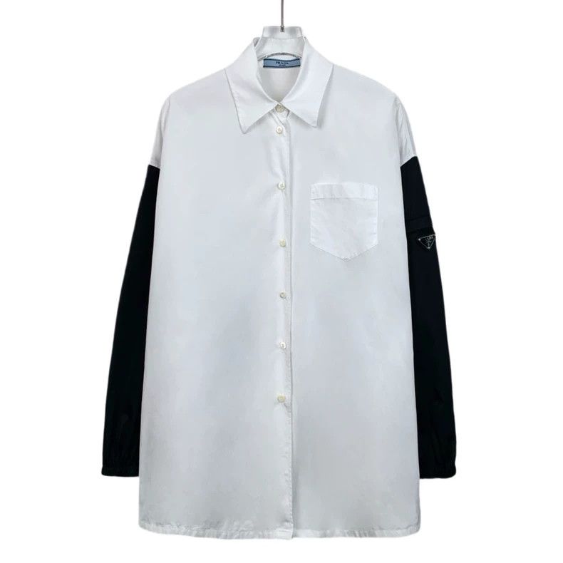 Prada Prada Size 38 22 white triangle lapel single-breasted long- Size US XXS / EU 40 - 1 Thumbnail