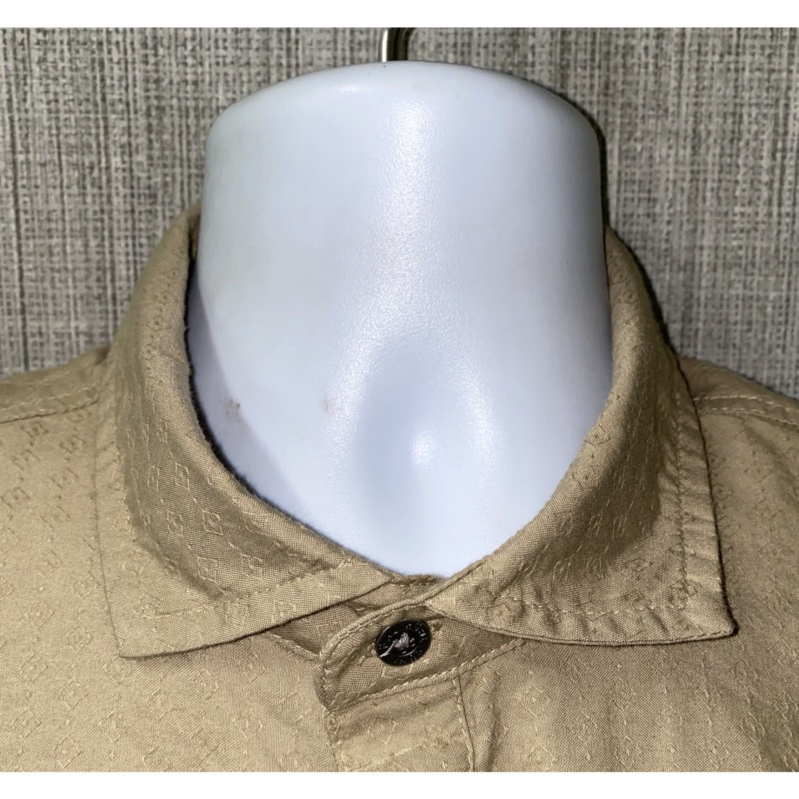 Vintage Kuhl Shirt Mens Beige Short Sleeve Button Front Size L Button-Up Collared Cotton/Polyester Regular Carded Vintage No Size US L / EU 52-54 / 3 - 3 Thumbnail