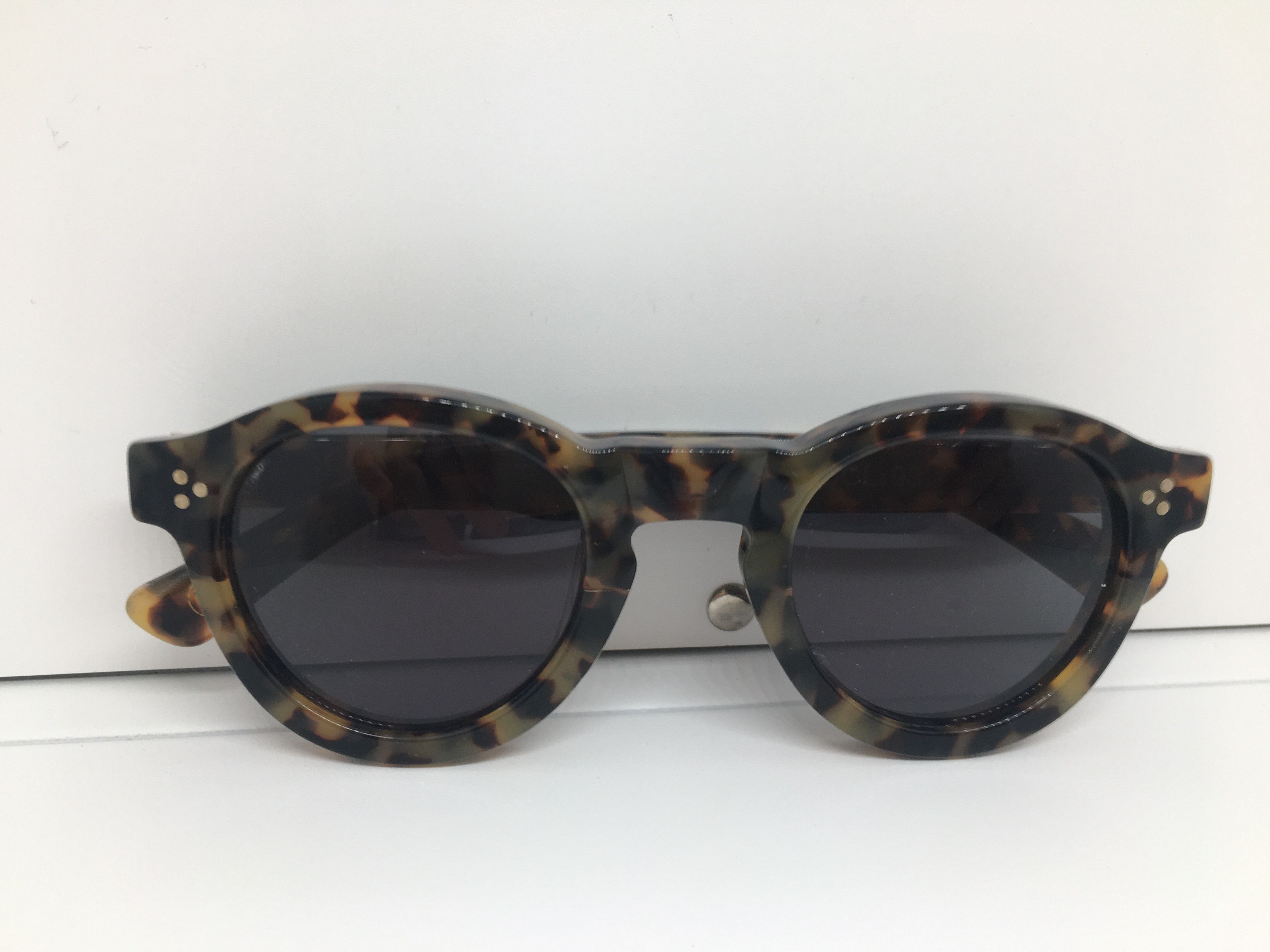 Lesca Lunetier Lesca Lunetier GASTON Tortoise Chunky Round Sunglasses Frame Size ONE SIZE - 8 Thumbnail