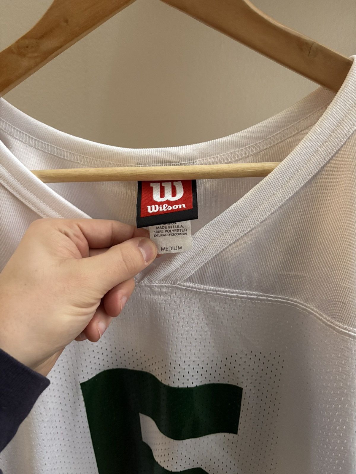 Wilson Wilson VTG 90s white No. 5 football jersey M Made in USA Size US M / EU 48-50 / 2 - 3 Thumbnail