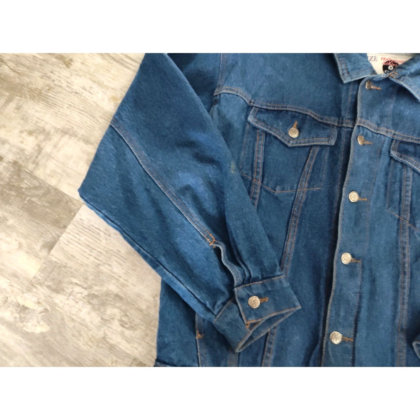 Vintage VINTAGE Hollywood Athletic Club Denim Jacket Mens Size L Blue 80s 90s Sunset Boulevard Embroidered Size US 33 - 6 Thumbnail
