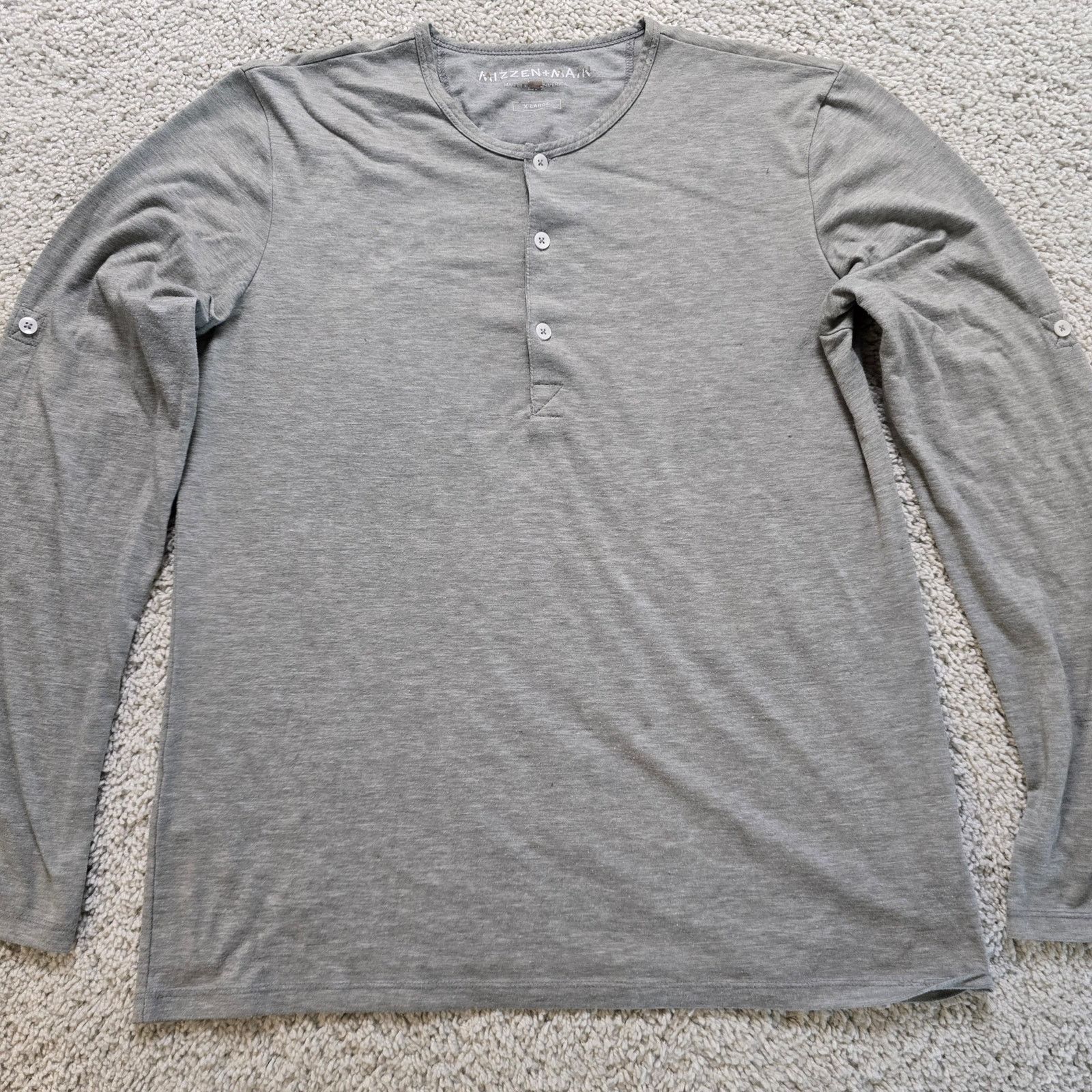 Mizzen+Main Mizzen + Main Mens Henley Long Sleeve Shirt XL Heather Grey Size US XL / EU 56 / 4 - 3 Thumbnail