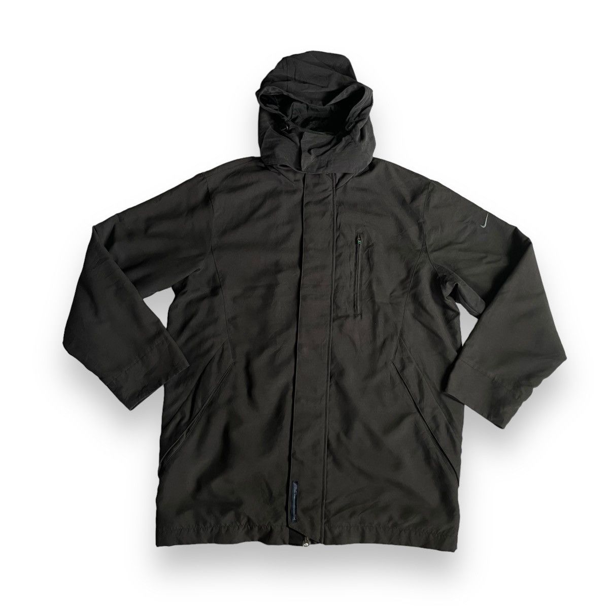 Nike Y2K NIKE SWOOSH BUTTON UP FULL ZIP LONG JACKET Size US XL / EU 56 / 4 - 2 Thumbnail