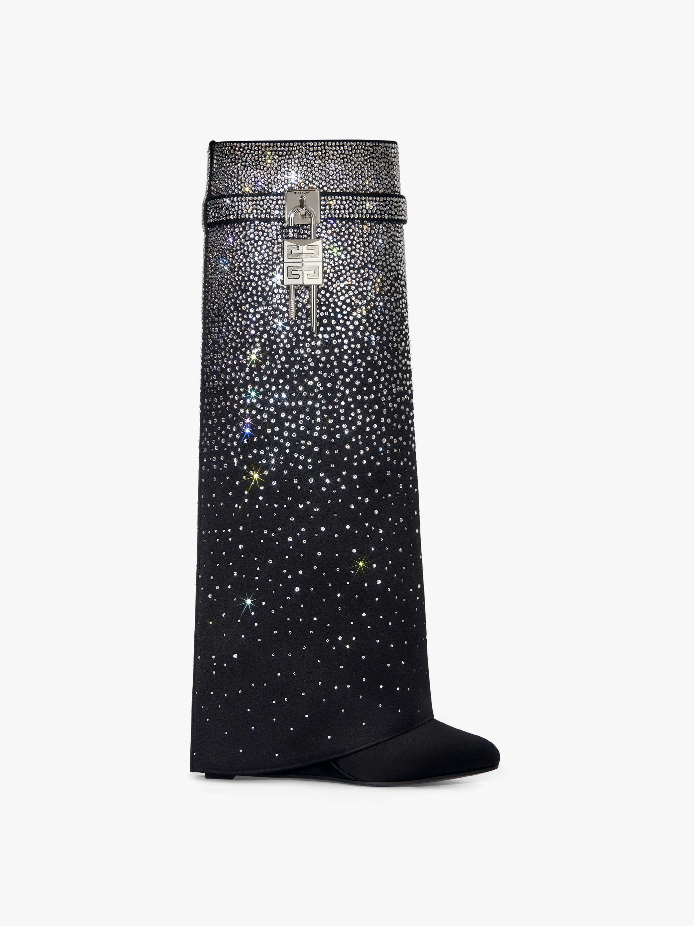 Givenchy o1srvl11e0525 Shark Lock Pant Boots 90mm in Black/Silver Size US 8 / IT 38 - 1 Thumbnail