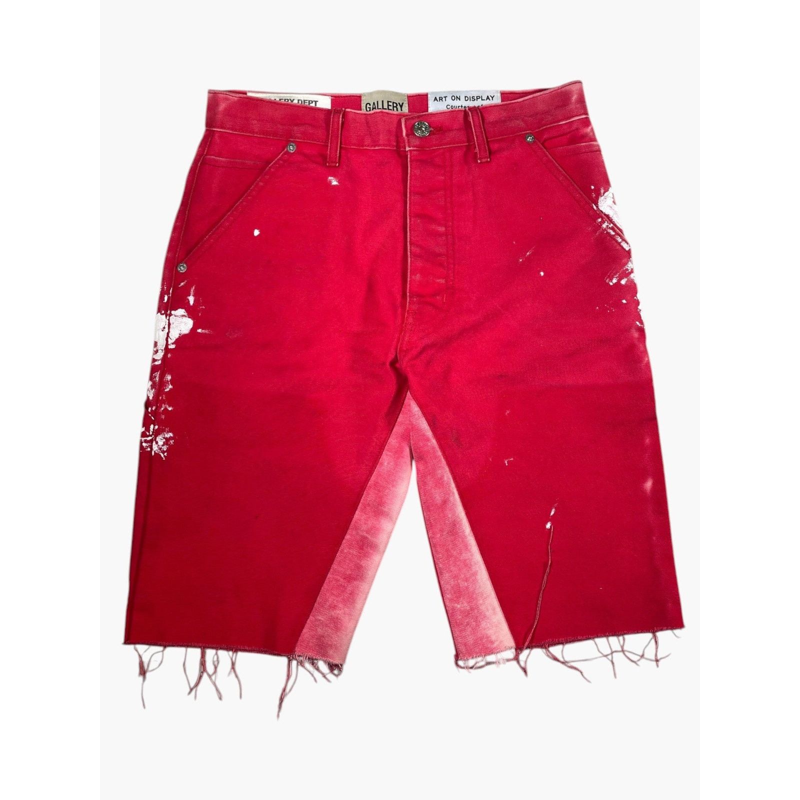 Gallery Dept. Gallery Dept Carpenter Paint Splatter Red Jean Shorts Size US 30 / EU 46 - 1 Thumbnail