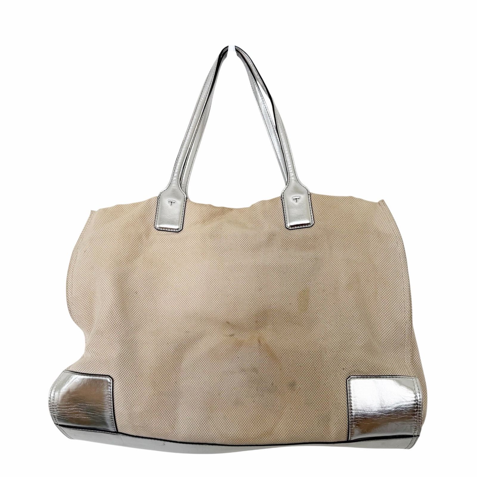 Tory Burch Tory Burch Ella Canvas and Metallic Silver Tote Bag Size ONE SIZE - 5 Thumbnail