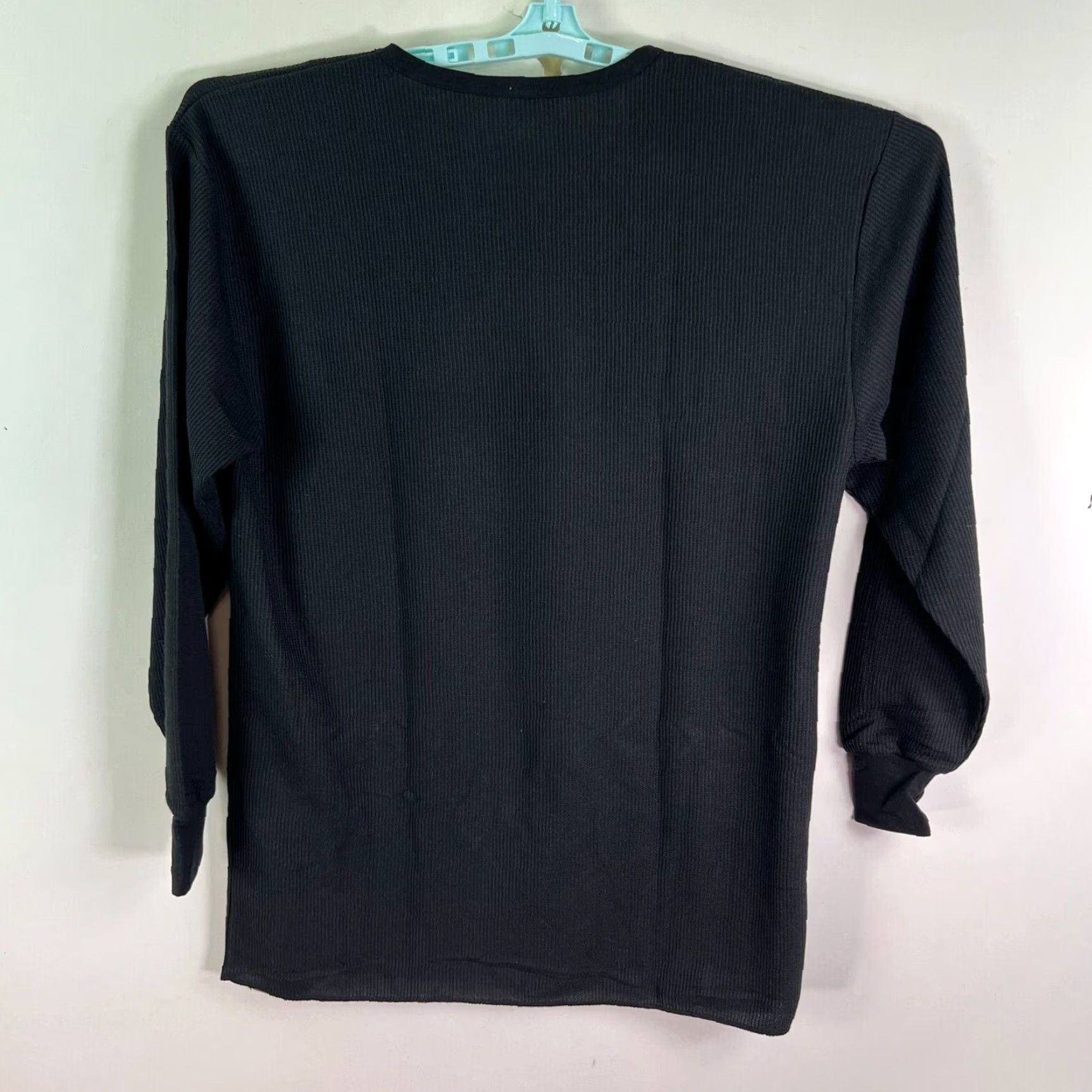 Vintage Britana T-Shirt 4XL Long Sleeve Thermal Mens Black Crew Neck 4XL Cotton Polyester Knit Solid Outdoor 90s Mens Size US XXL / EU 58 / 5 - 5 Thumbnail