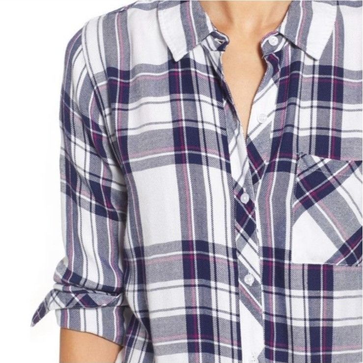 Rails Revolve Rails Hunter Plaid Button Down Shirt White Navy & Or Size S / US 4 / IT 40 - 3 Thumbnail