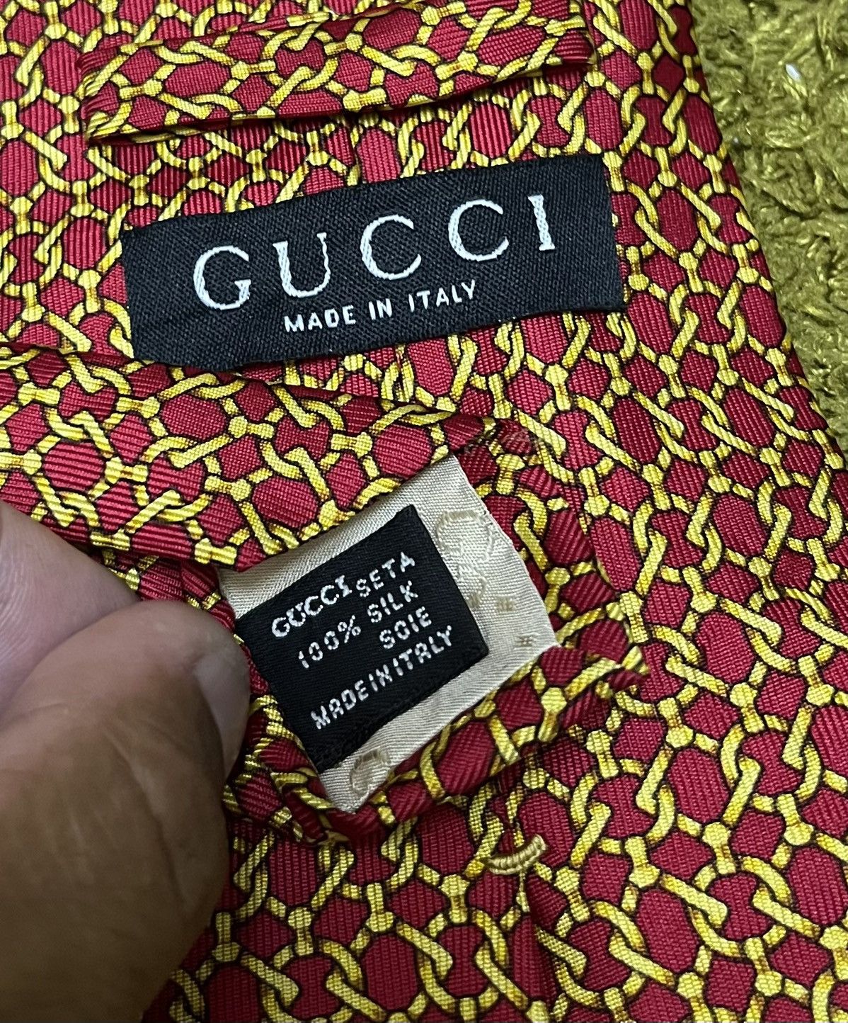 Gucci Vintage Gucci NeckTie Size ONE SIZE - 3 Thumbnail