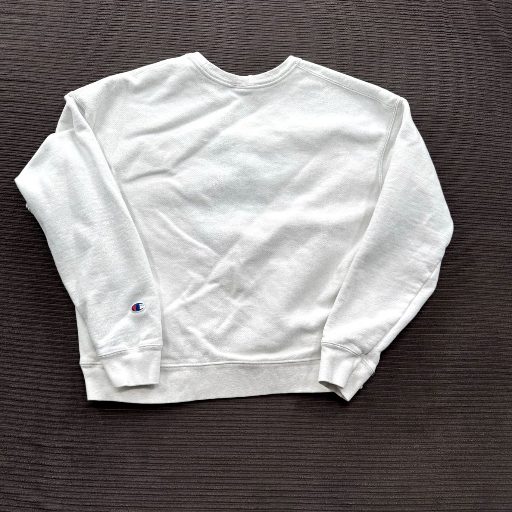 Champion Champion Sweatshirt Women XL White Cotton Pullover Crewneck Gym All Seasons Heavyweight Long Sleeve Regular Fit USA, Reverse Weave, Embroidered Logo Size XL / US 12-14 / IT 48-50 - 2 Thumbnail