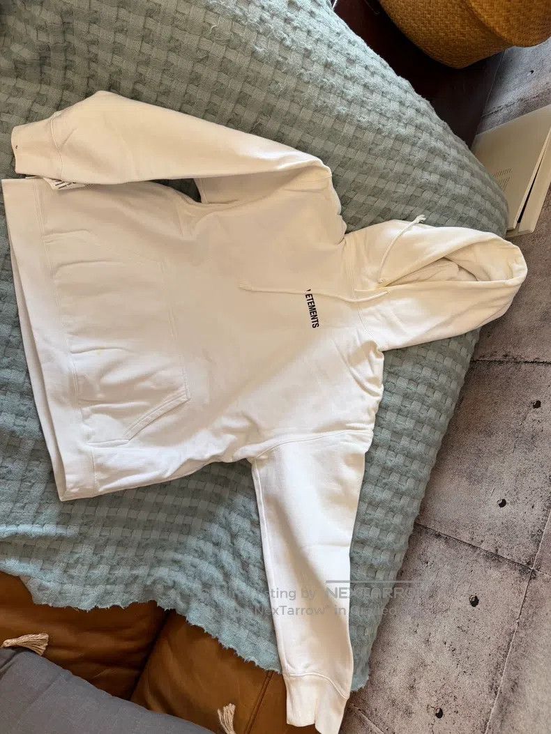 Vetements VETEMENTS White Oversized Hooded Sweatshirt Size US M / EU 48-50 / 2 - 2 Thumbnail