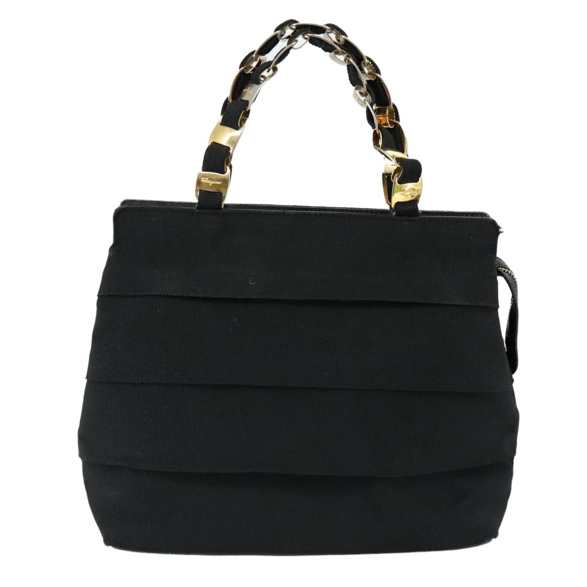 Salvatore Ferragamo Vara Black Canvas Handbag (Pre-Owned) Size ONE SIZE - 1 Thumbnail