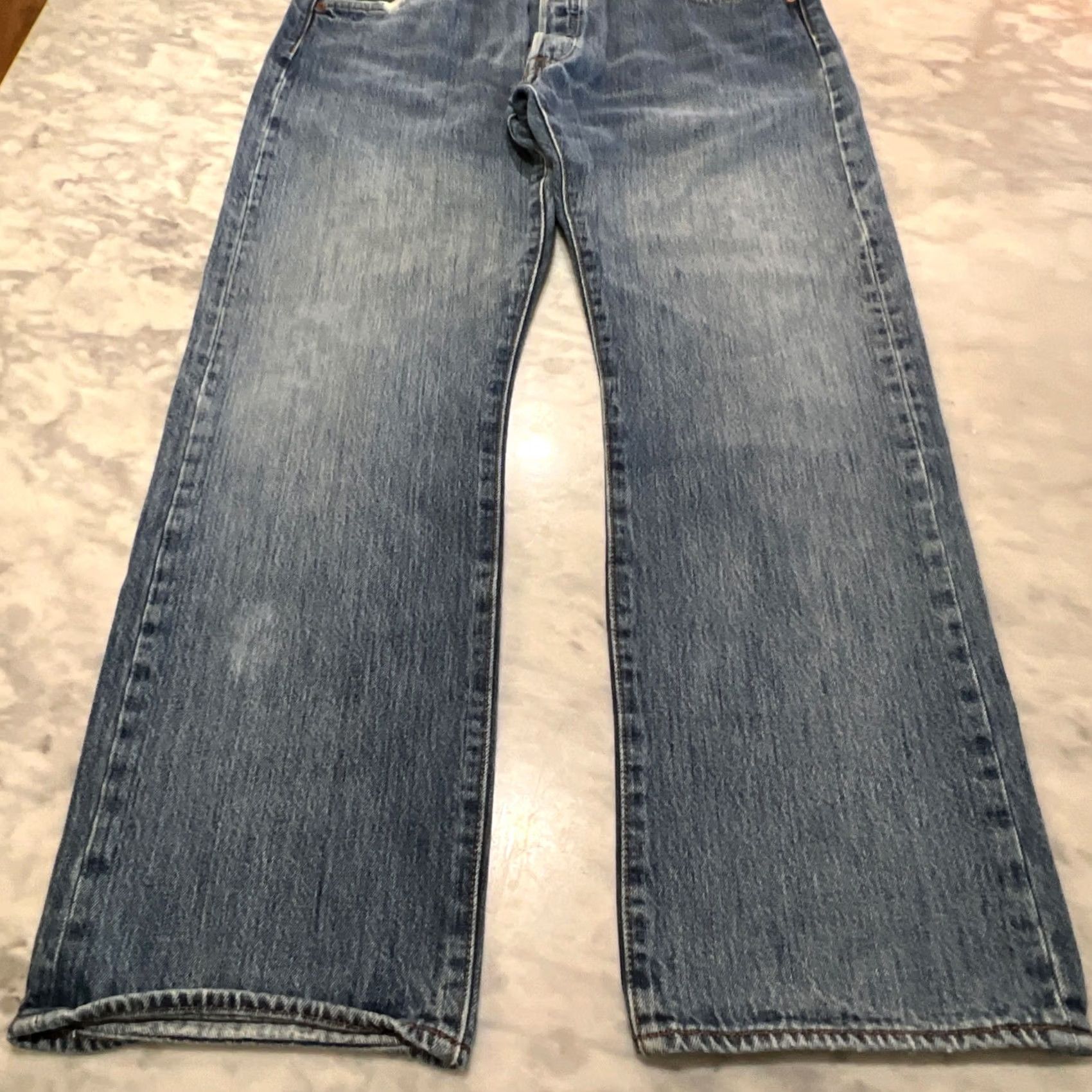Levi's Levi’s 501 Jeans Men’s 38x30 Button Fly Blue Thrashed 90s USA Size US 38 / EU 54 - 4 Thumbnail