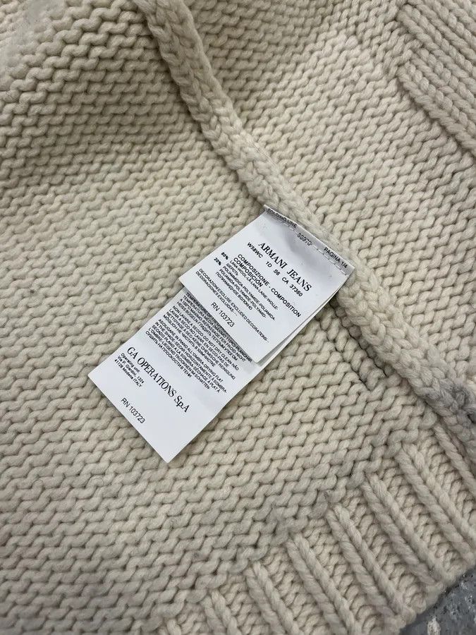Armani Armani Triangle Cream Wool Zip-Up Sweater Size US L / EU 52-54 / 3 - 9 Thumbnail