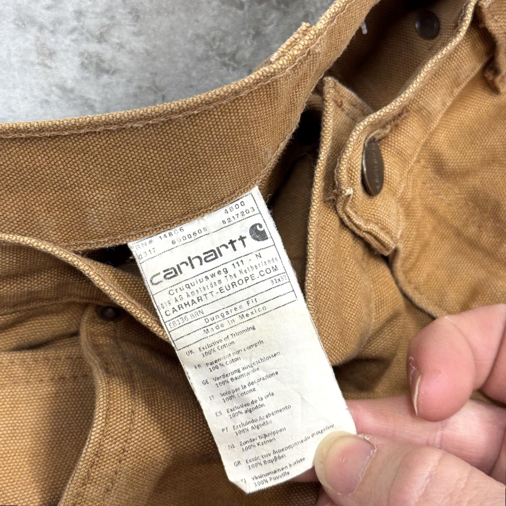 Carhartt VINTAGE Carhartt Pants Mens 31x32 Brown Canvas Carpenter BRN Brown Canvas Pants 31x32 Carhartt Original Dungaree Fit Mens Size US 31 - 4 Thumbnail