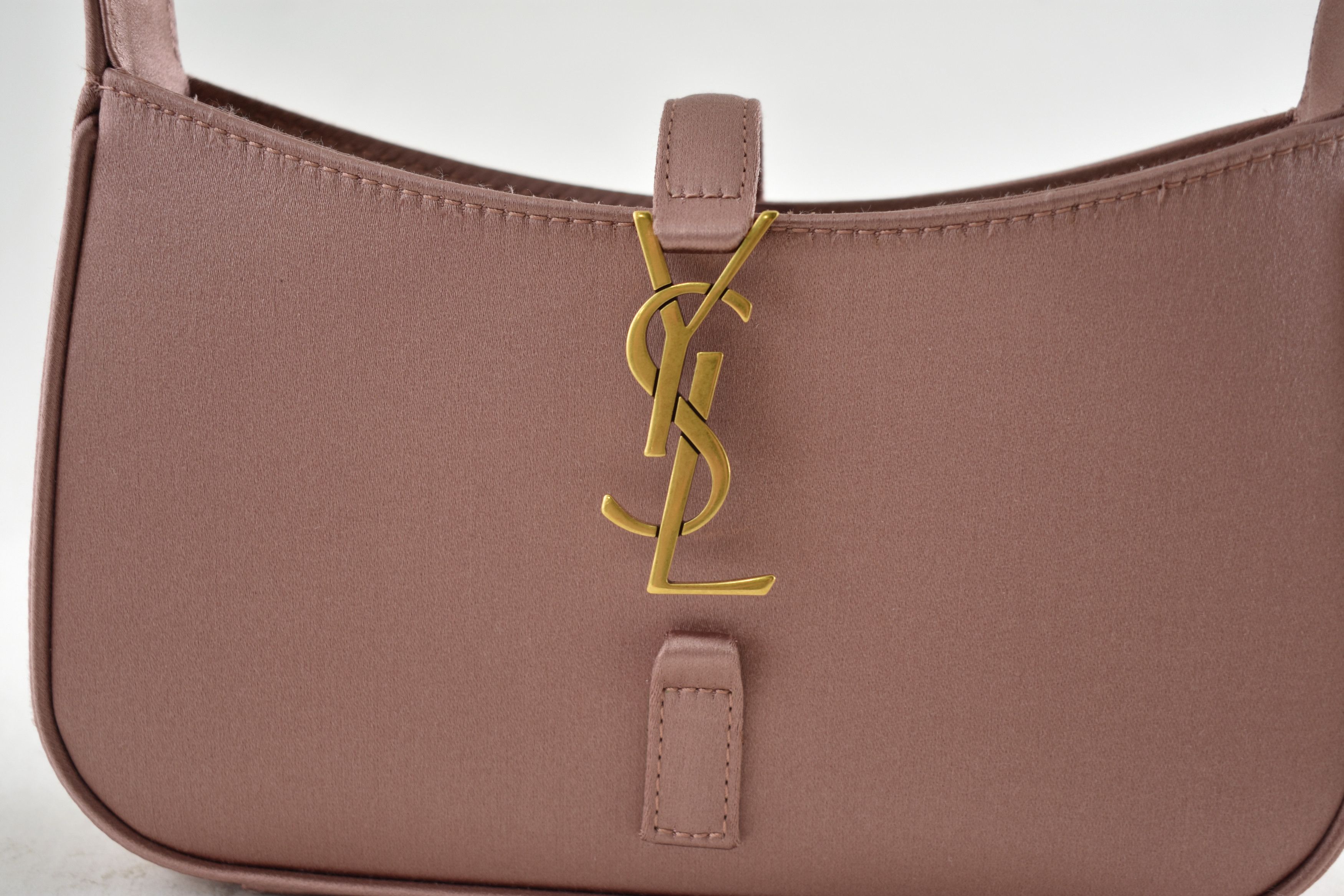 Saint Laurent Paris Mini Le 5 A 7 Hobo Dragee Satin Gold YSL Logo Top Handle Bag Size ONE SIZE - 7 Thumbnail