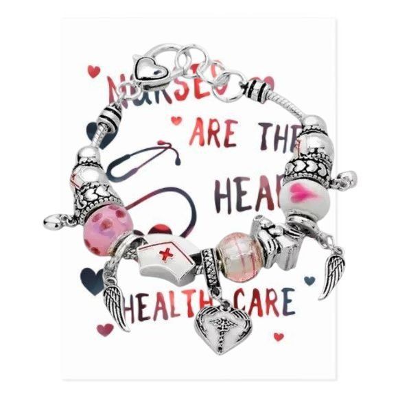 Handmade Nurse Charm Bracelet New Frontline Heroes Angels New RN LPN Size ONE SIZE - 5 Thumbnail