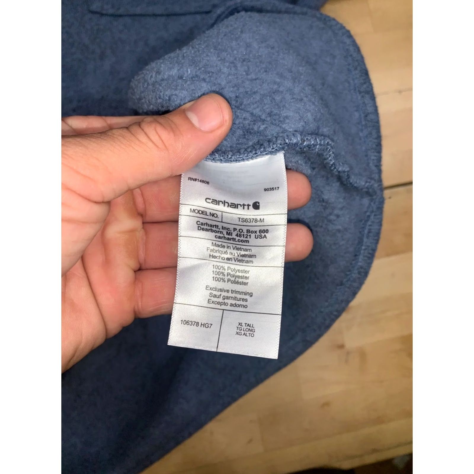 Carhartt Carhartt 1/4 Zip Pullover Men XLT Blue Casual Work Relaxed Fit 13143 Size US XL / EU 56 / 4 - 3 Thumbnail