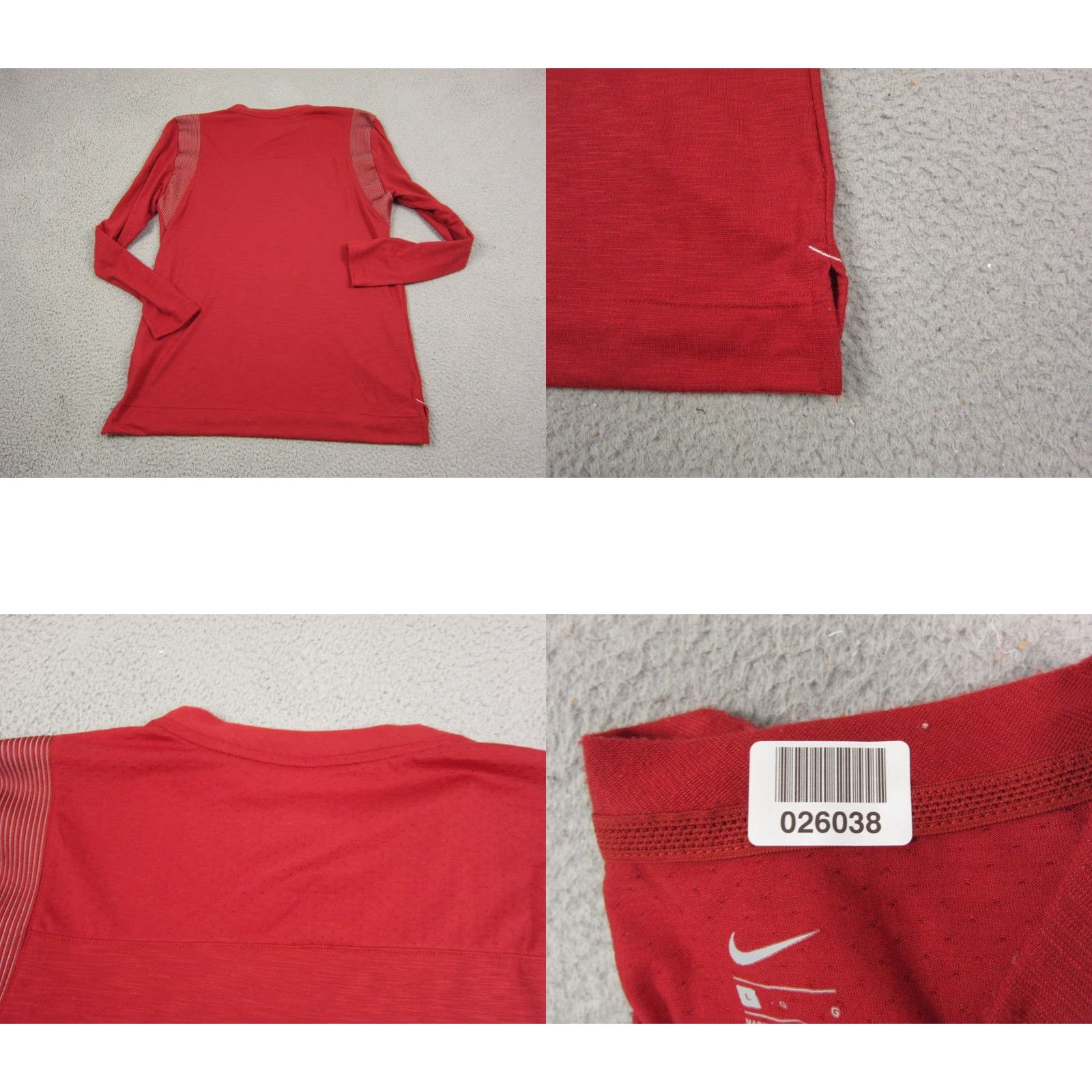 Nike VINTAGE Nike Dri-FIT Shirt Mens L Red 90s Nike Shirt Long Sleeve Gym Size US L / EU 52-54 / 3 - 9 Thumbnail