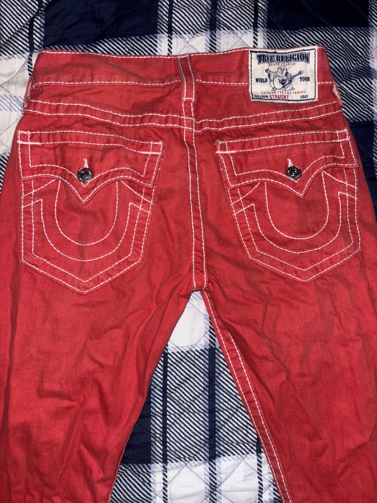 True Religion Red Super T Straight True Religion Jean Size US 31 - 8 Thumbnail