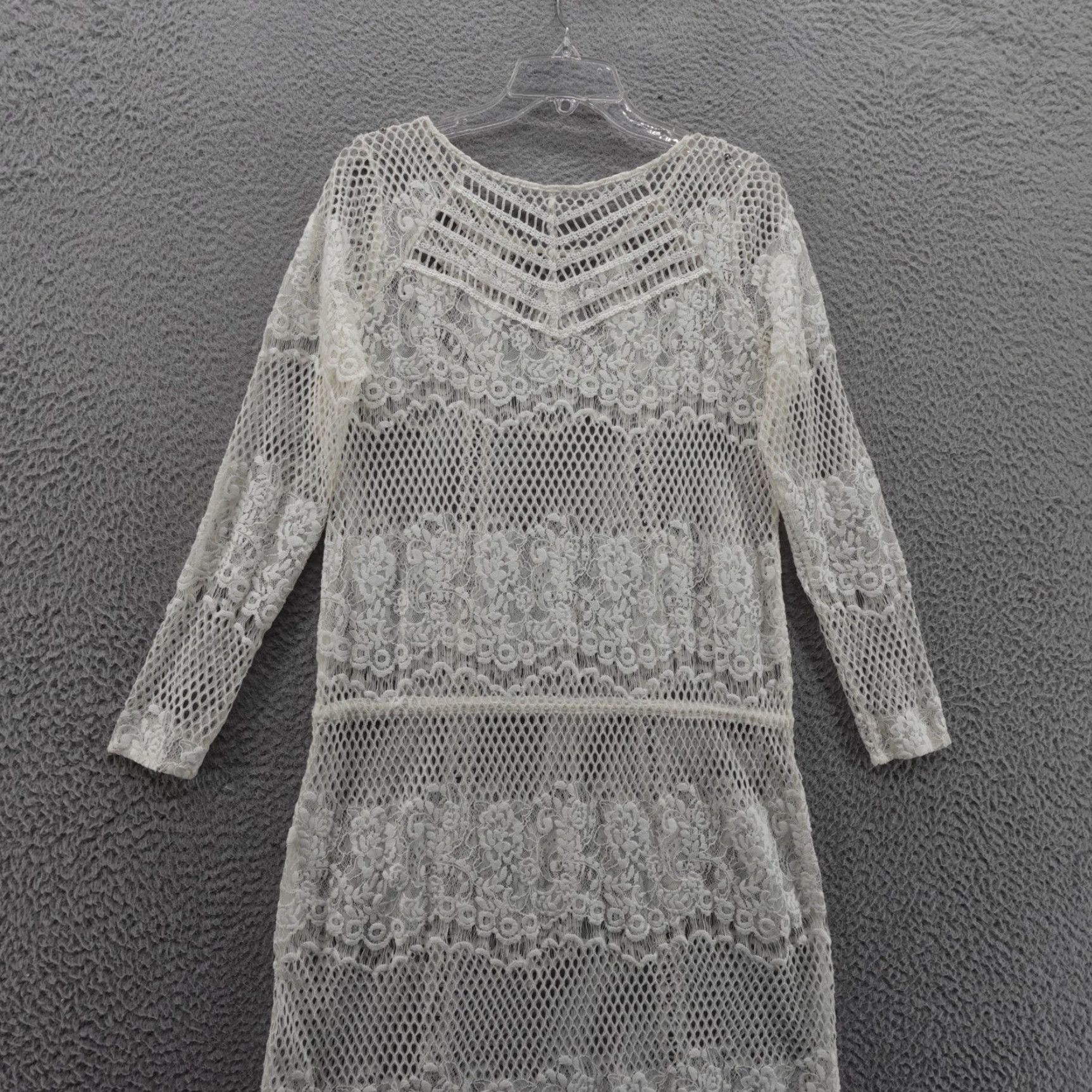 Free People Free People Luna Lace Midi Dress Womens Ivory White Boho Festival Crochet Size M / US 6-8 / IT 42-44 - 4 Thumbnail