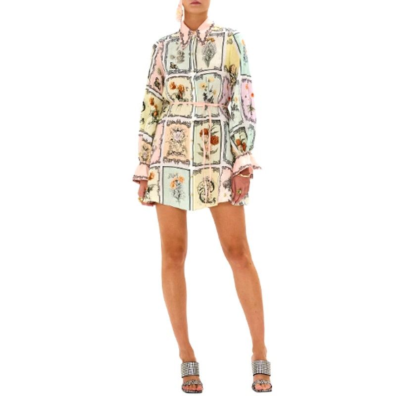 CAMILLA Camilla Long Live Letterpress Mini Shift Shirt Dress Size L Size L / US 10 / IT 46 - 1 Thumbnail